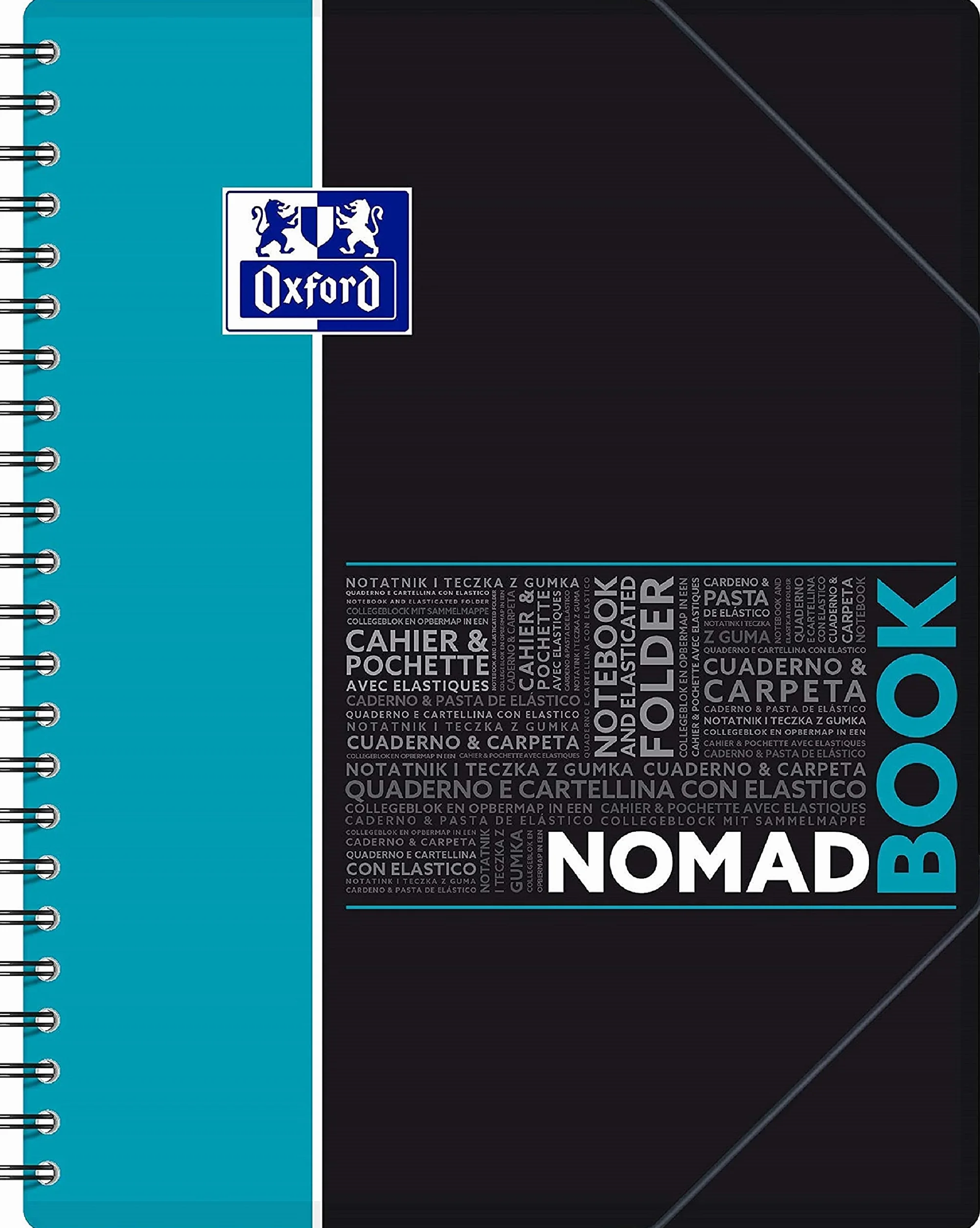 Oxford NomadBook Cahier Spirale A4+ 24 x 32 cm Grands Carreaux Seyès 160 Pages