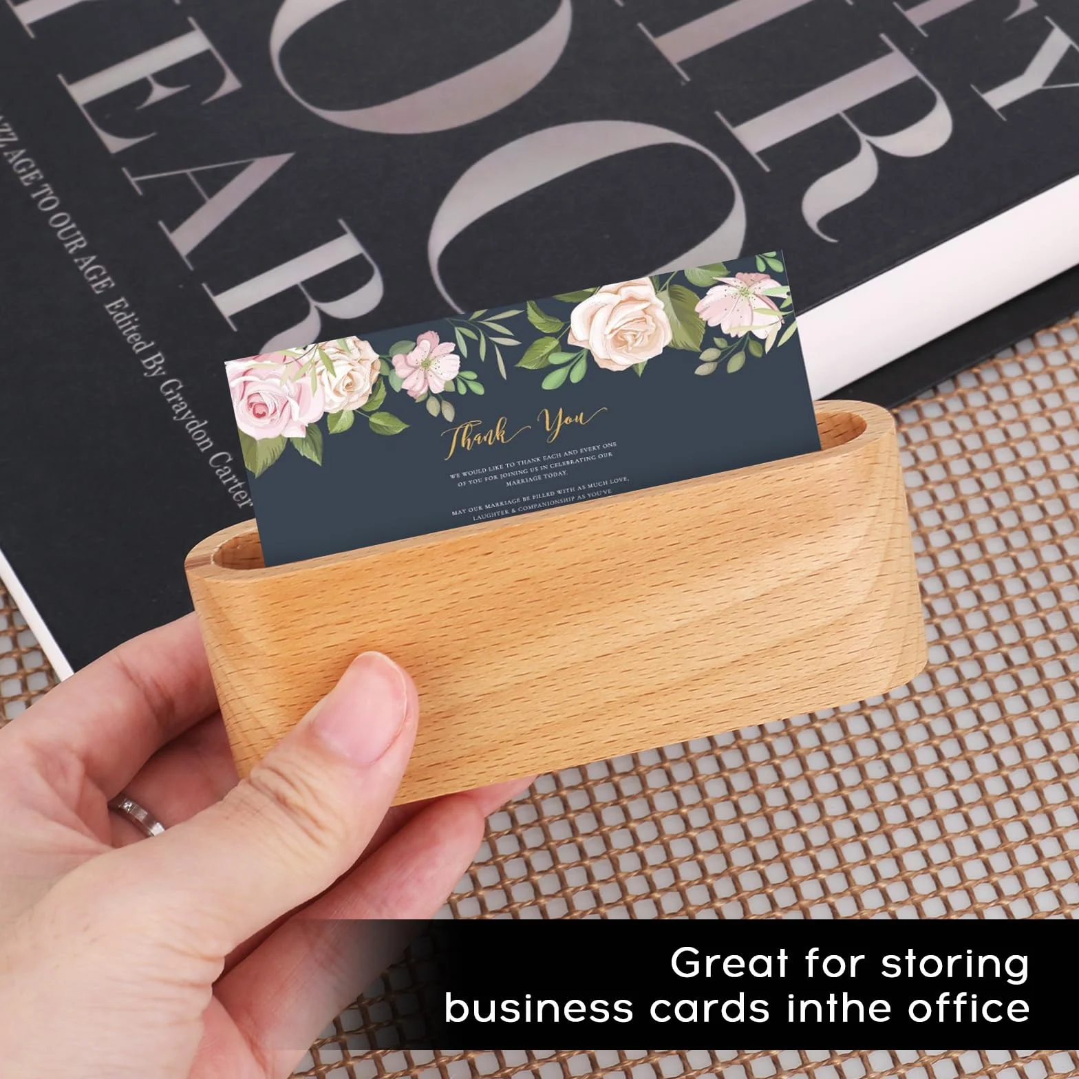 Porte-cartes de visite en bois créatif Lot de 3 - Stable