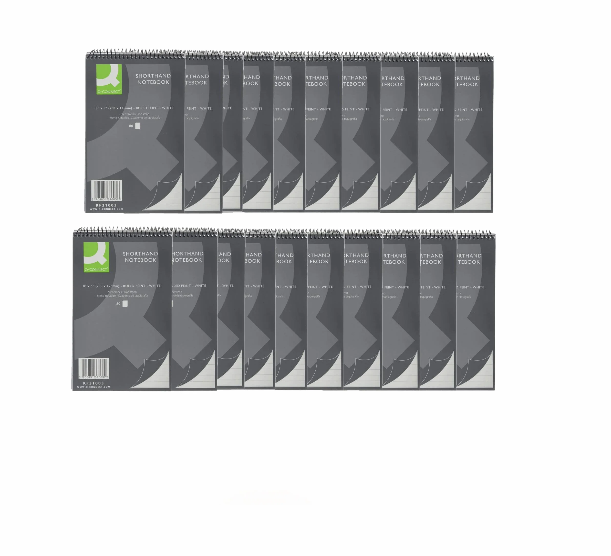 Q Connect Lot de 20 bloc-notes 80 feuilles papier réglure fine