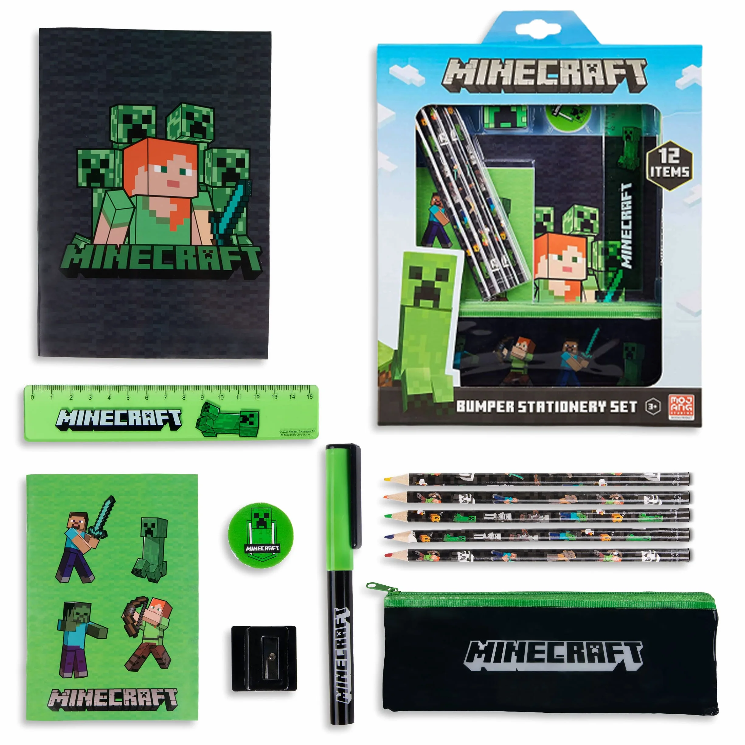 Minecraft Kit de Fournitures Scolaires Enfant avec Trousse et Papeterie
