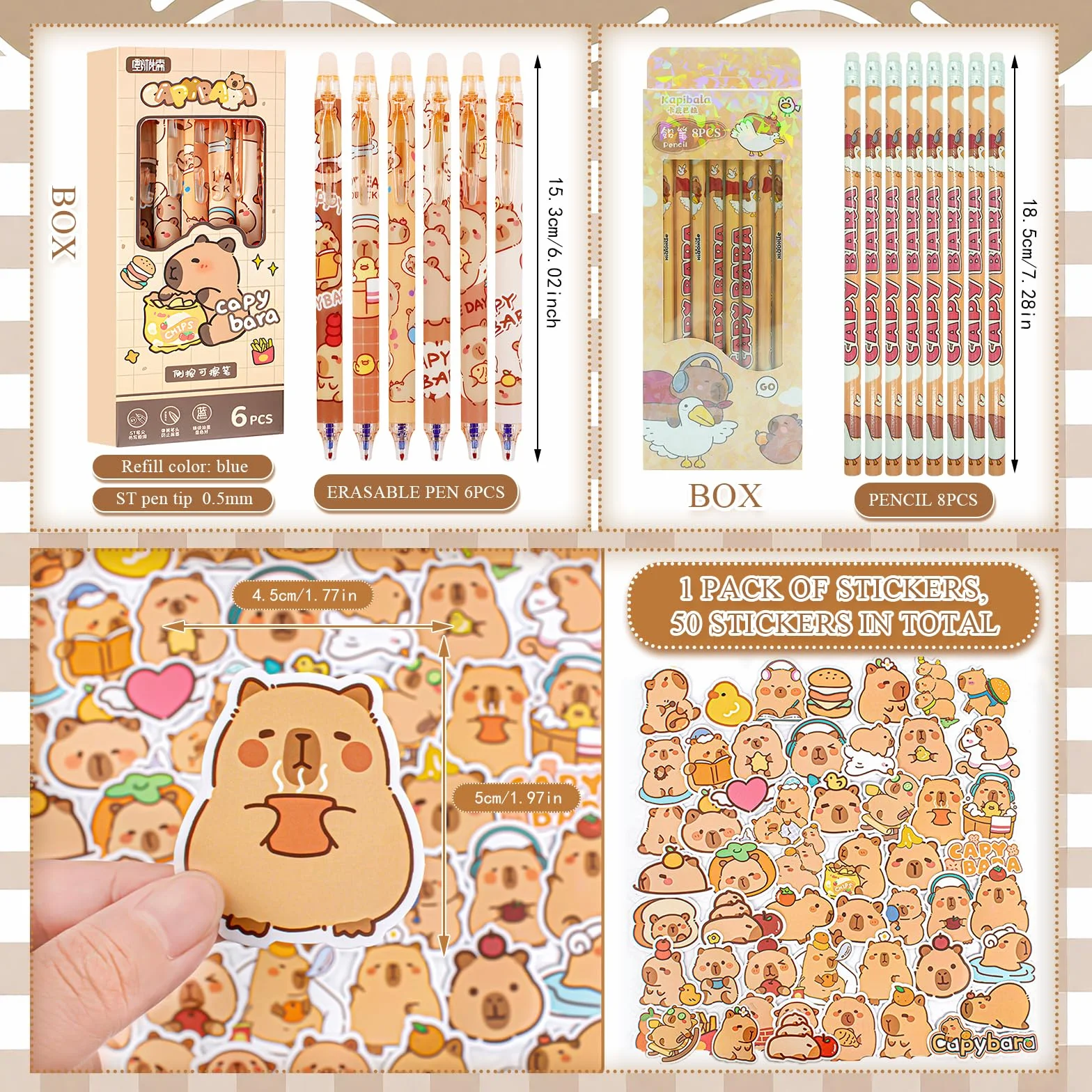 Trousse à Crayons Grande Capacité 81 Pièces Ensemble Papeterie Kawaii pour École Étudiants Enfants