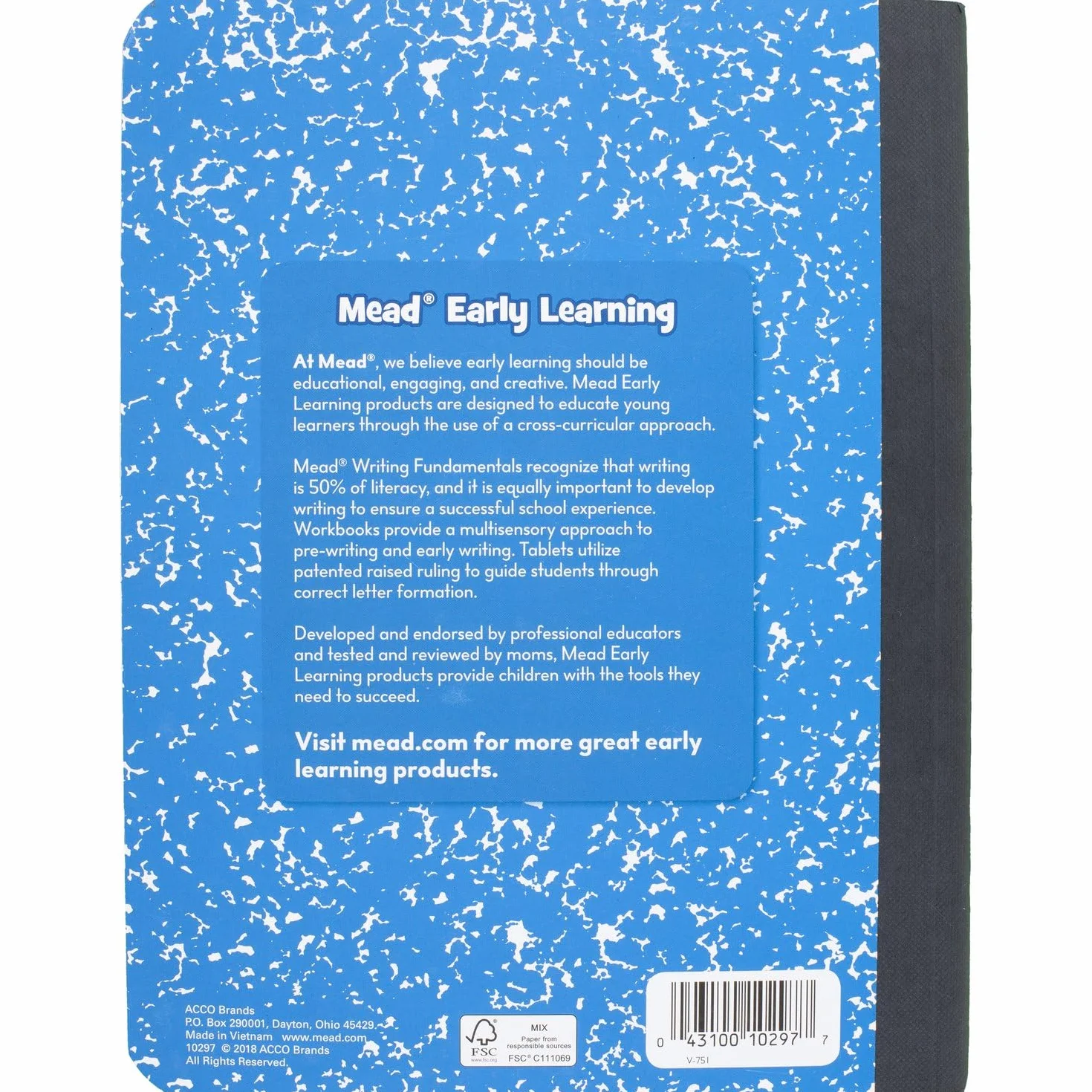 Mead Primary Journal Kindergarten Lot de 2 carnets de notes 100 feuilles 200 pages 9 3/4 x 7 1/2 pouces