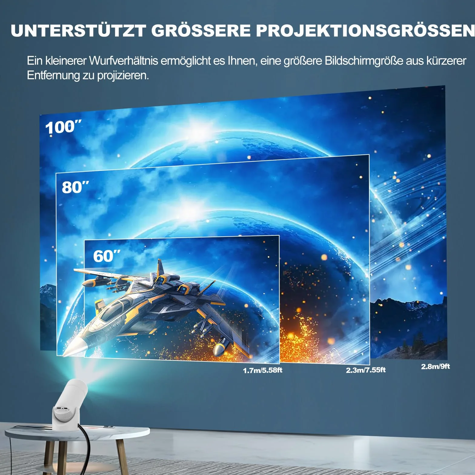 VenirCool P2 Projecteur Portable 13000L Support 4K WiFi6 Correction Keystone Électrique Vidéoprojecteur