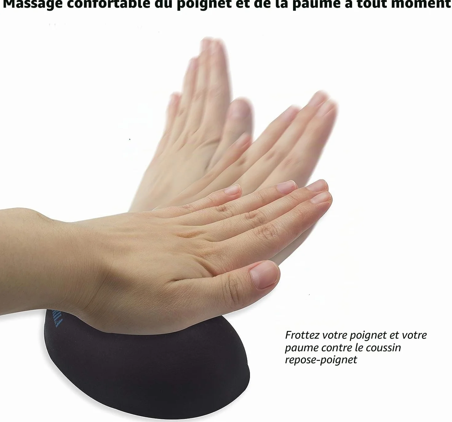 Brila Mouse Wrist Rest Coussin de soutien Pad pour ordinateur portable PC Gaming - Mousse à mémoire de forme Gel Motif ergonomie trous de massage