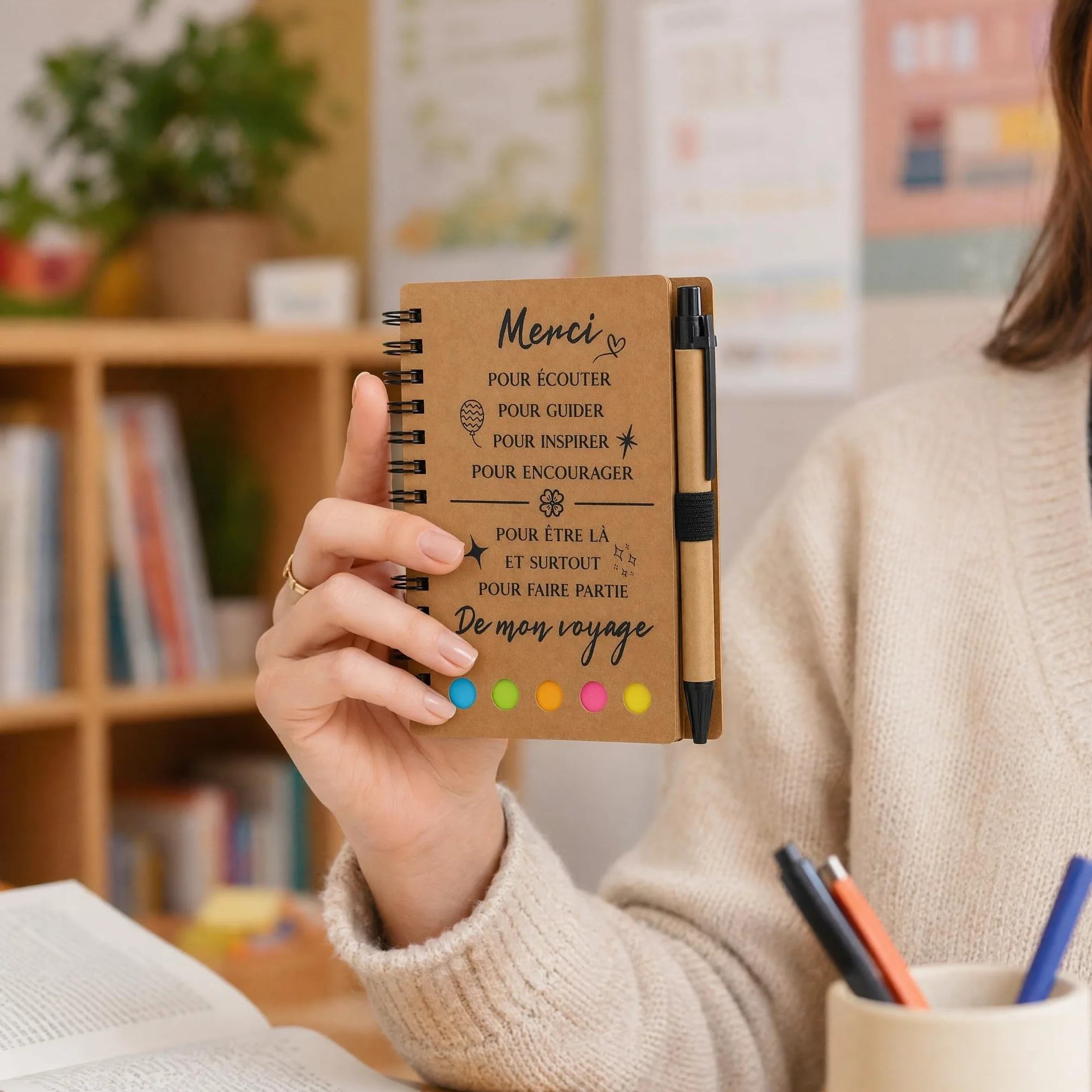 Cadeau Maitresse D'école Carnet De Note Signet Professeur Retraite Noel