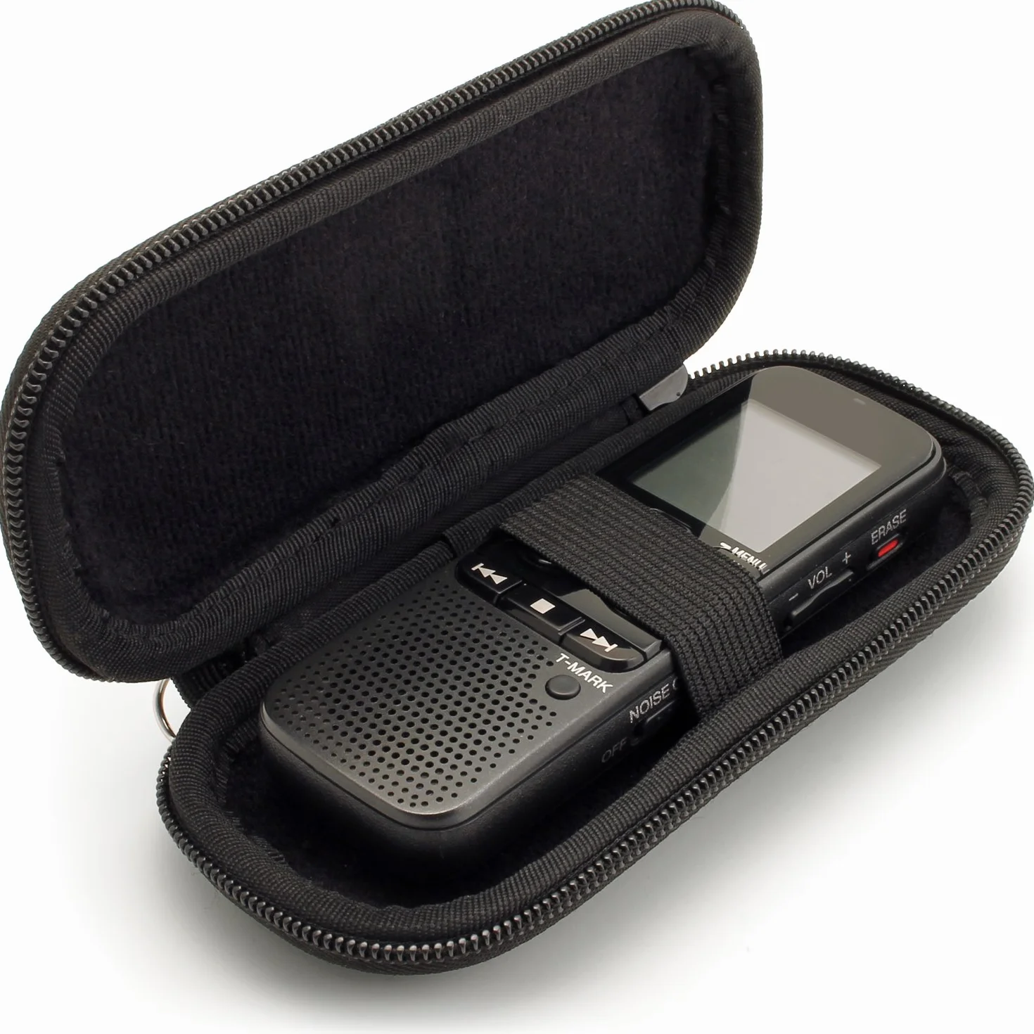 iGadgitz U6584 Noir EVA Etui Housse Rigide de Rangement Zippé pour Dictaphone Numérique Enregistreur Vocal