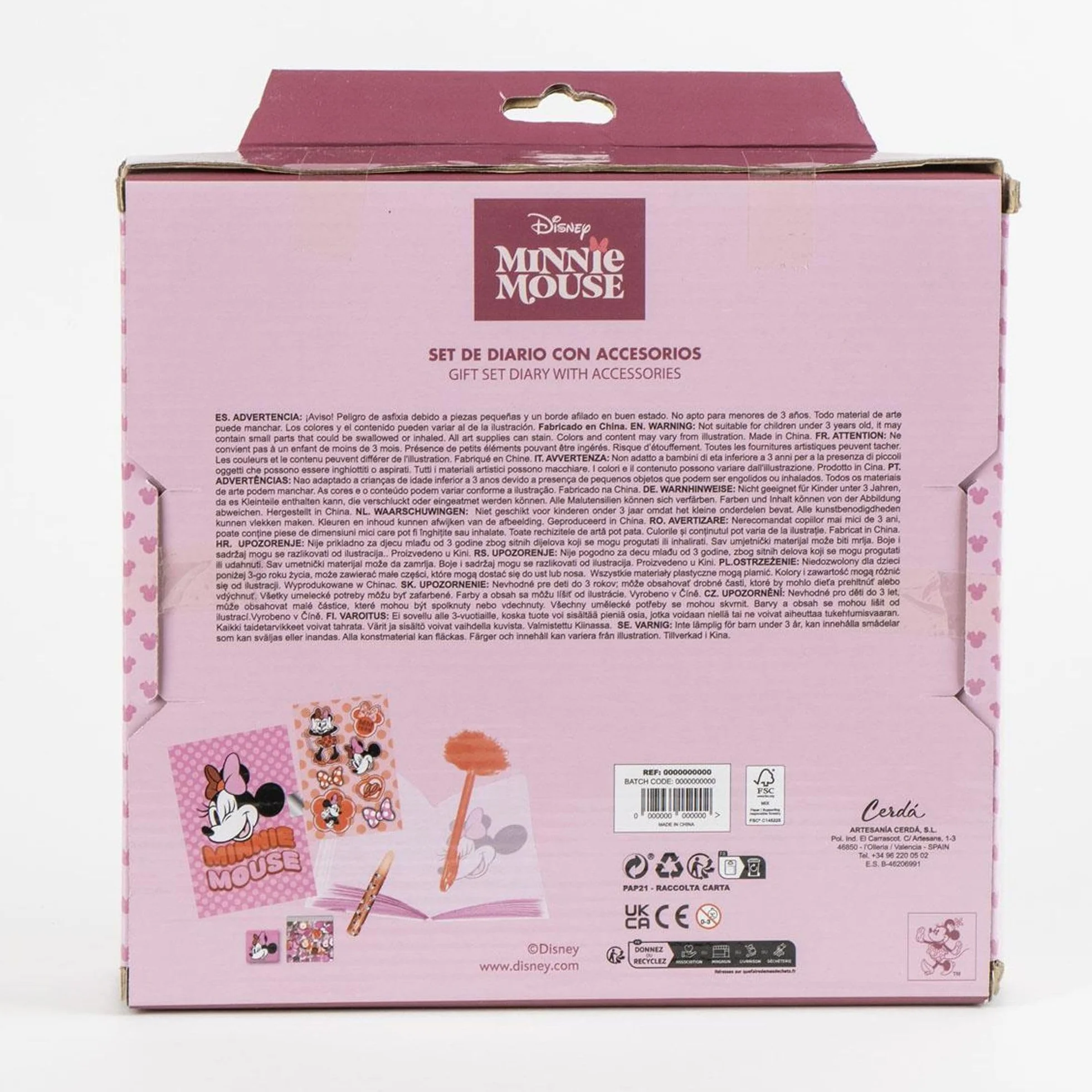 Journal Set Minnie - Journal enfant avec Fuzzy Pen, autocollants et accessoires Minnie Mouse pour filles créatives