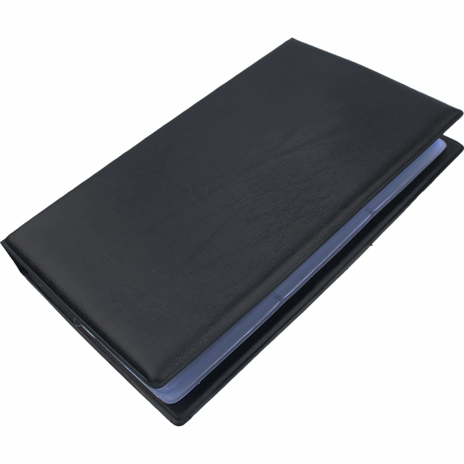 Porte Cartes de Visite pour 60 Cartes, Rangement Polyvalent avec Intérieur Transparent, Bureau (Noir)