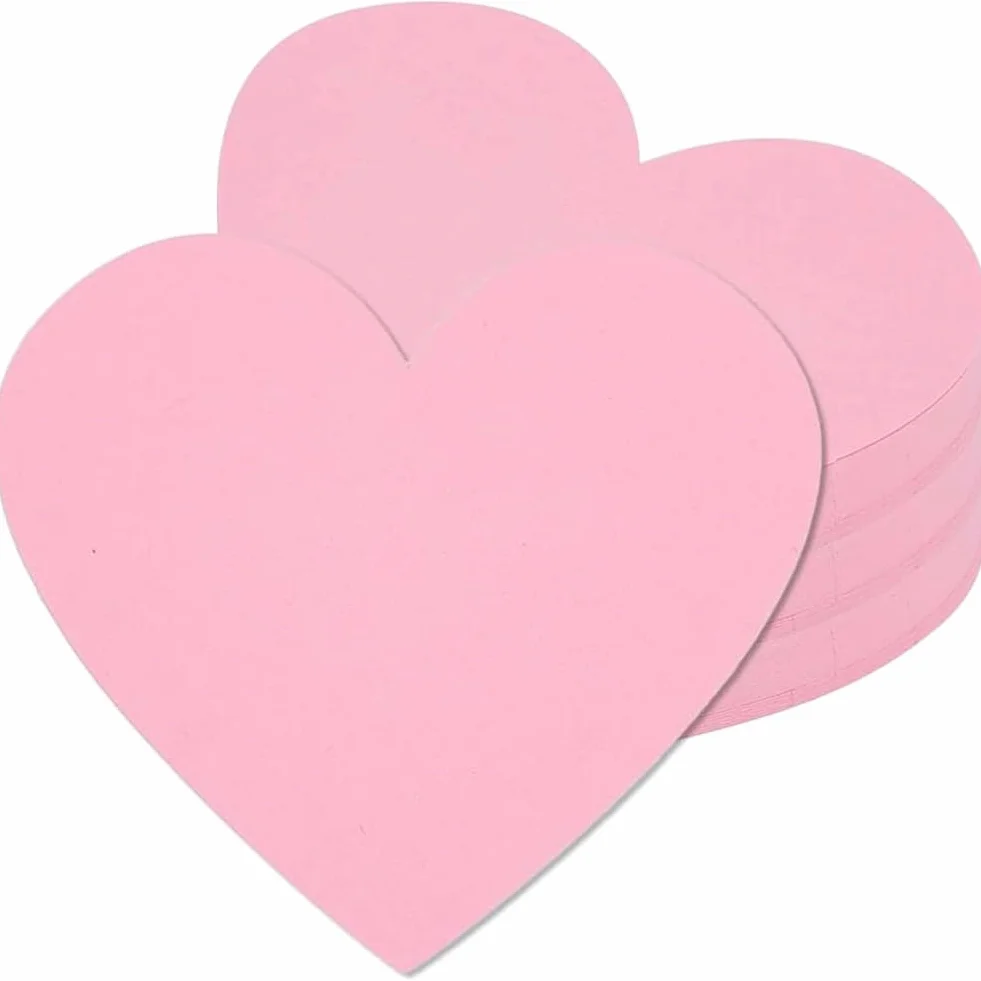 Cœur Rose en Papier Découpé 450cm 50 pièces Tableau D'Affichage Rubans Adhésifs Double Face Ronds Saint Valentin