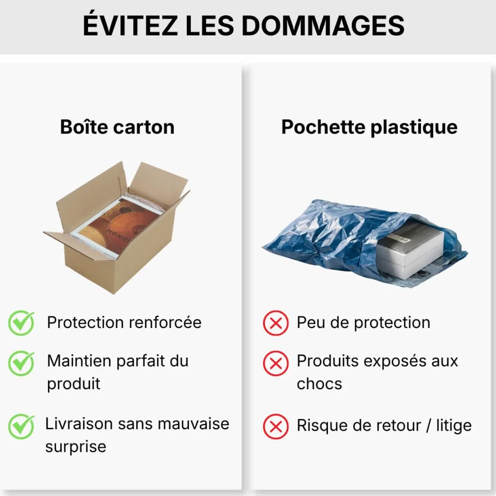 Caisse carton emballage renforcé 31 x 22 x 20 cm Lot de 20 Life Pack