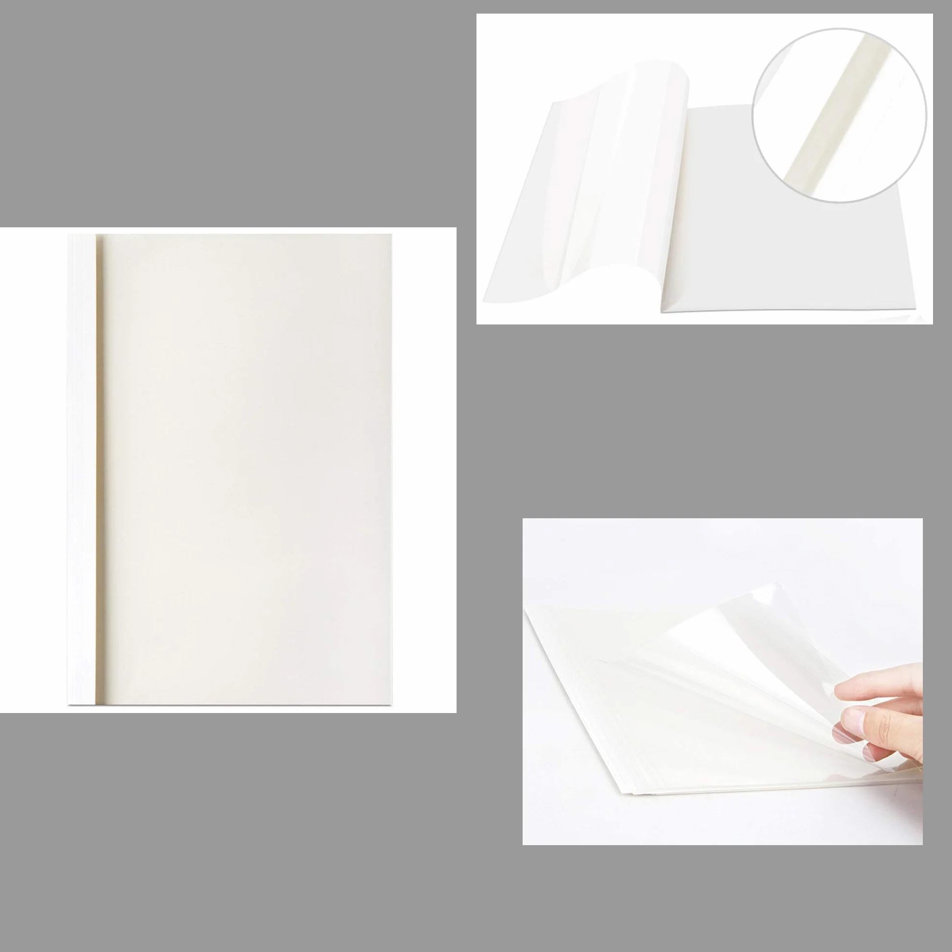 TUKA Couverture de Reliure Thermique A4 6mm 60 Feuilles Paquet de 20 Blanche TKD9200-A4-white-20x