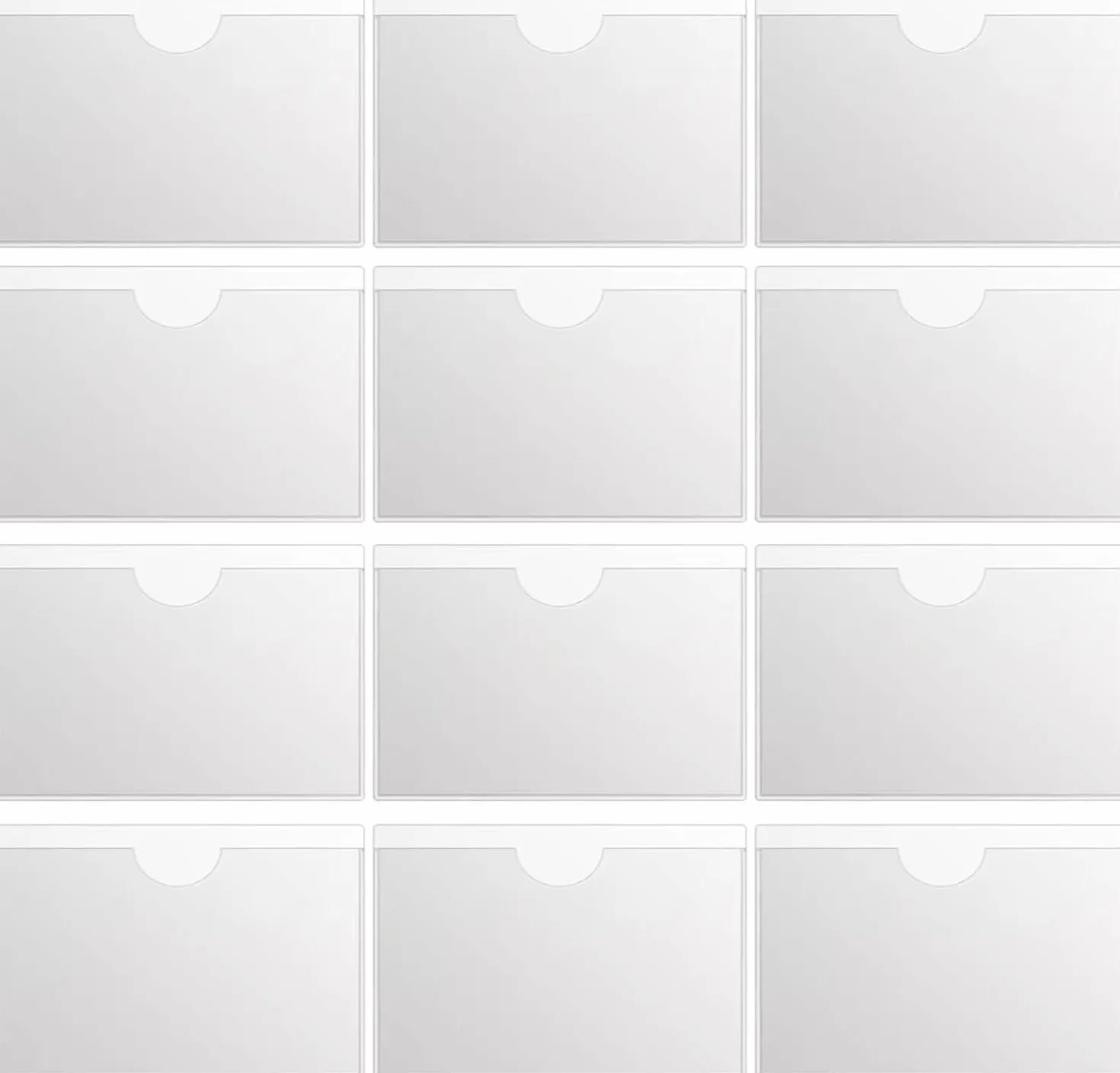 Porte-Cartes Transparent PVC Pare-Brise 6x9 cm Lot de 12 Adhésif Puissant