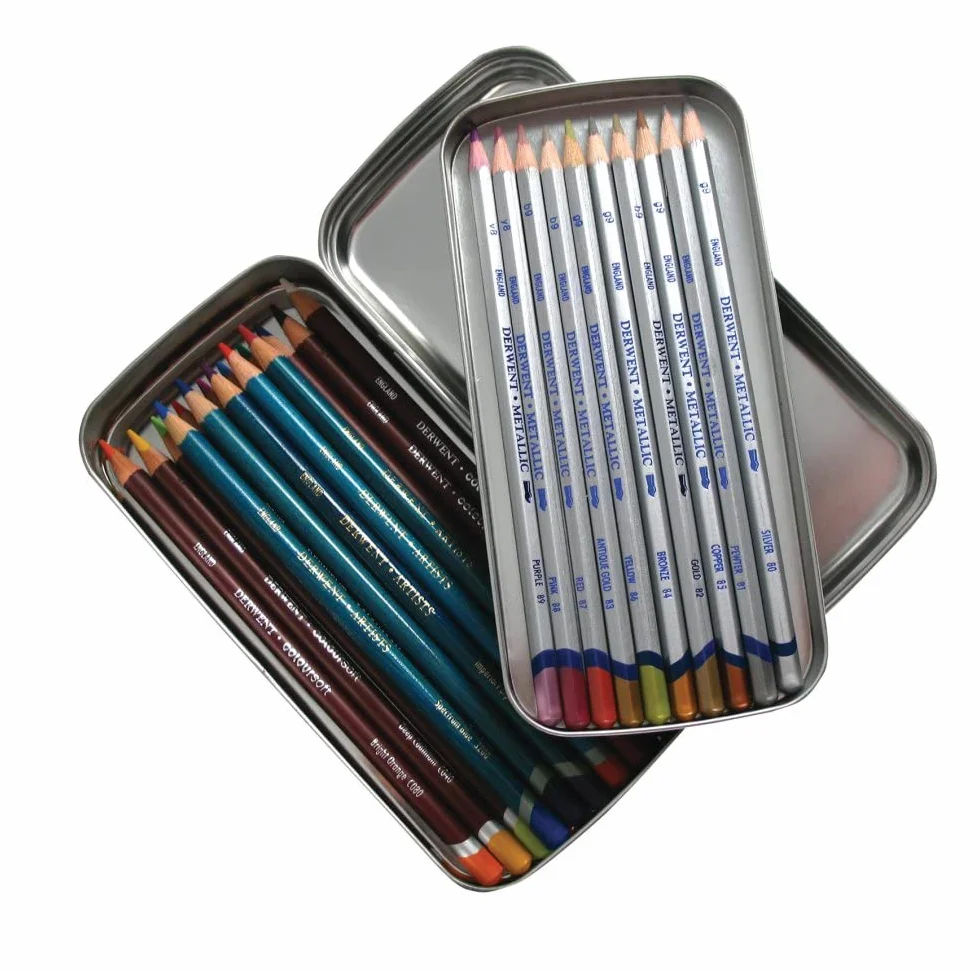 Derwent Boîte à Crayons 2 Étages Plateau Amovible Qualité Professionnelle