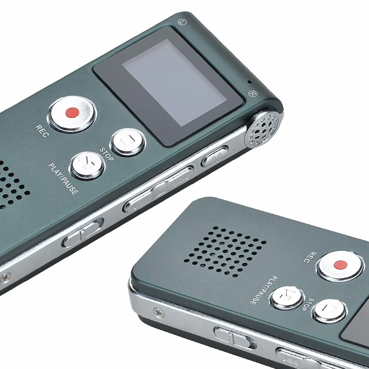 Dictaphone Enregistreur Numérique Portable 8GB Enregistreur Vocal Audio Lecteur MP3 LCD (Gray)