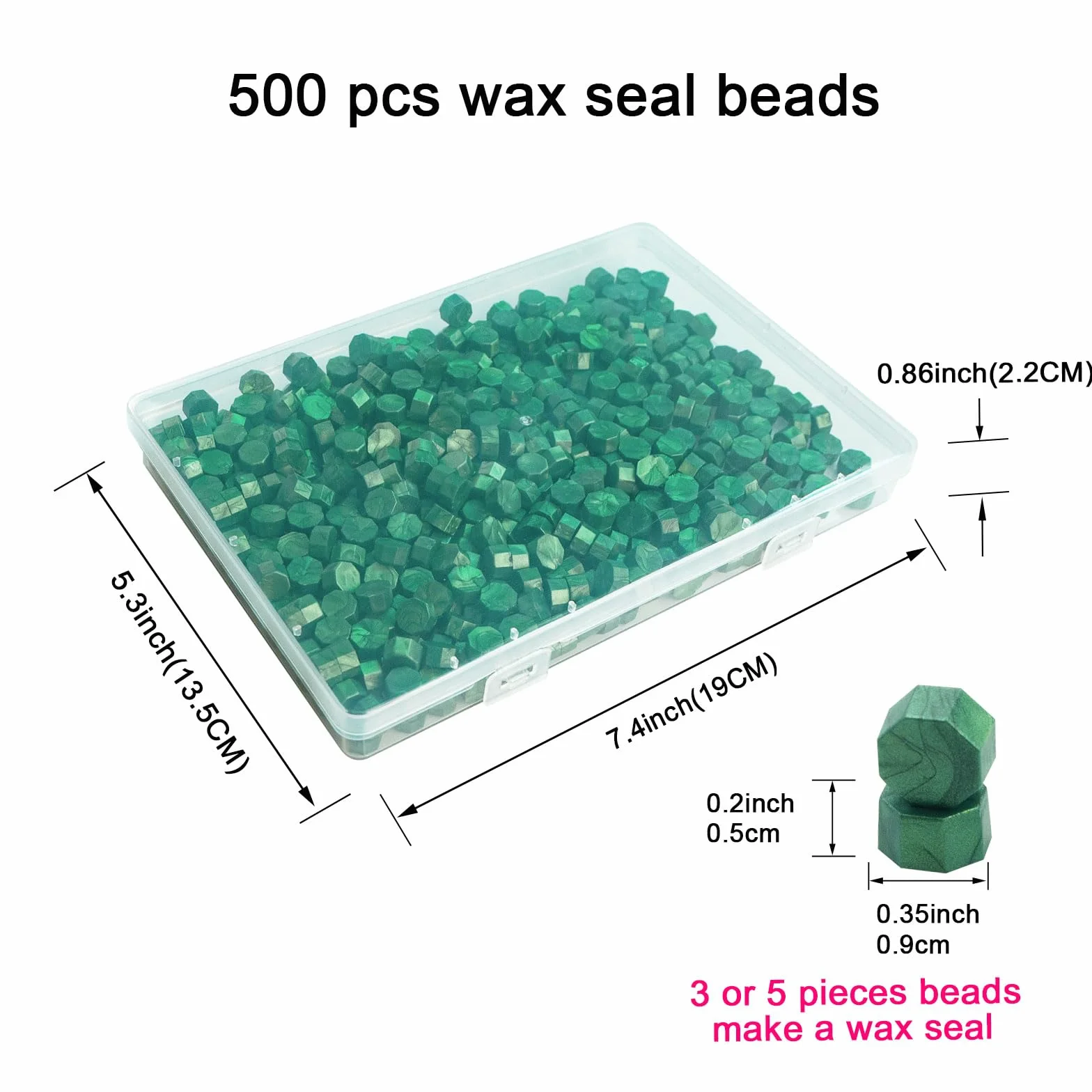 Ioggtser 500 PCS Perles de scellement en cire pour tampons de cire, fabrication de sceaux de cire (Pine Green)