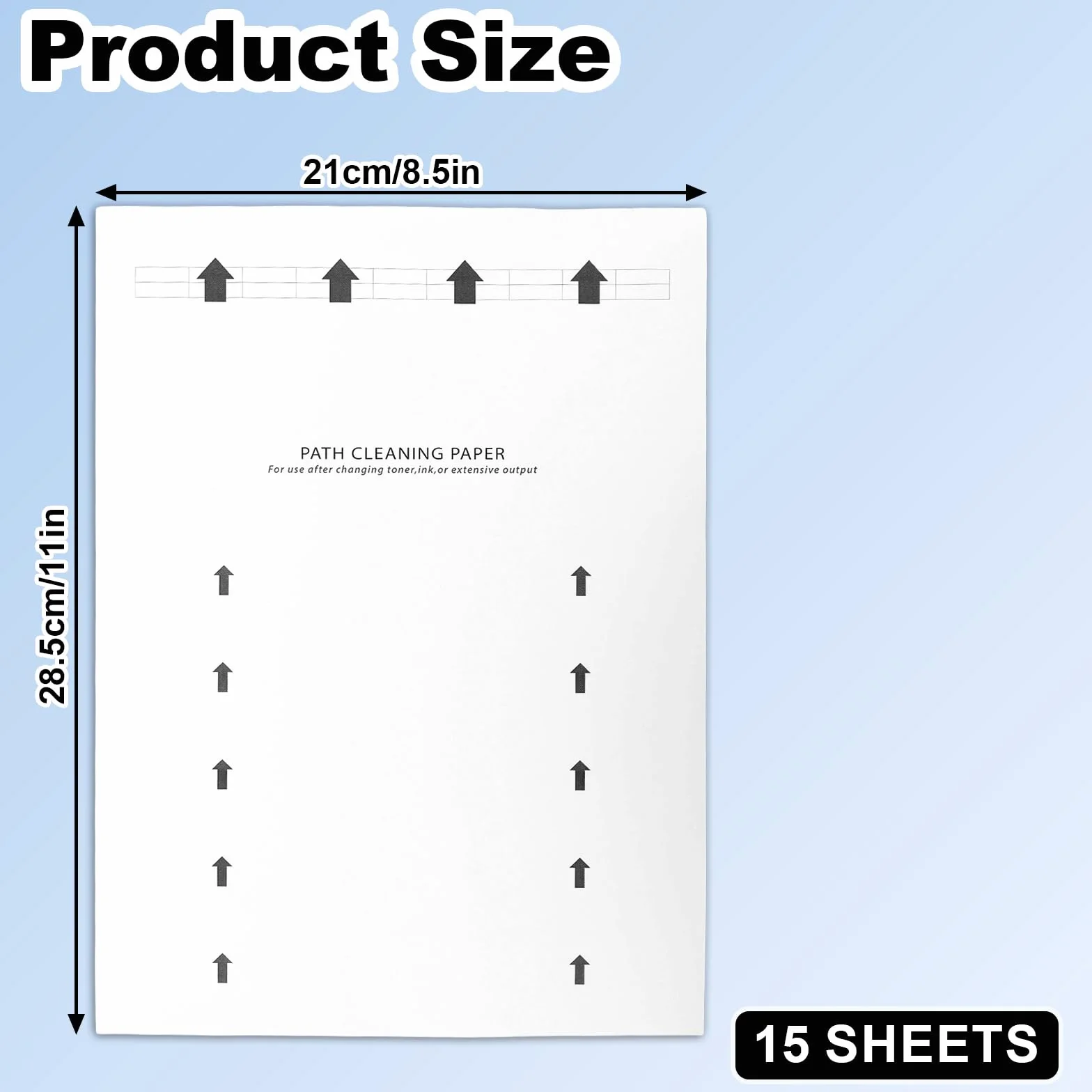 Papier de Nettoyage Pour Imprimante 28,5x21cm, Convient à la Plupart des Imprimantes à Jet d'Encre et Laser, Élimine Poussière des Rouleaux