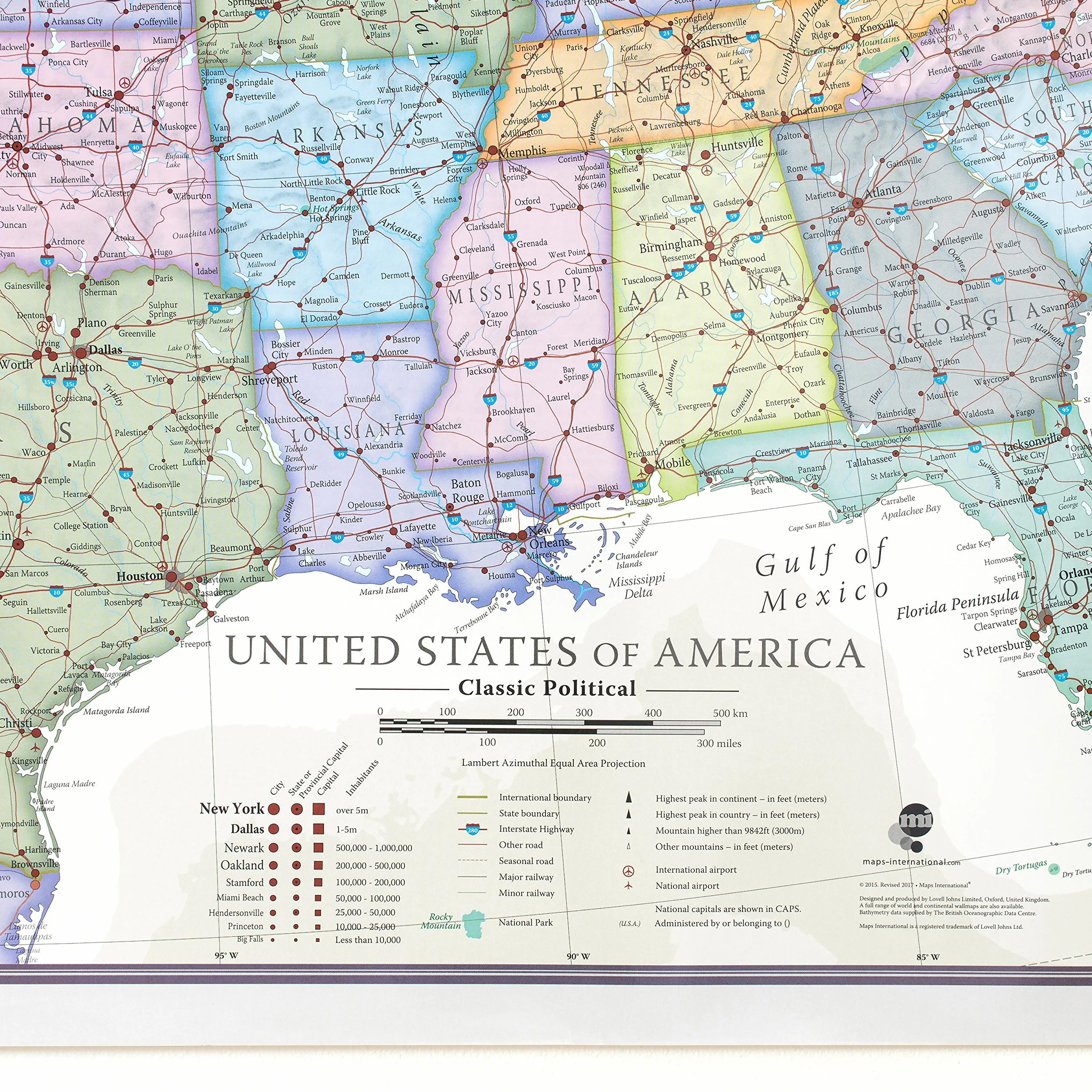 Maps International USA Map Classic Laminated 91,4 x 61 cm