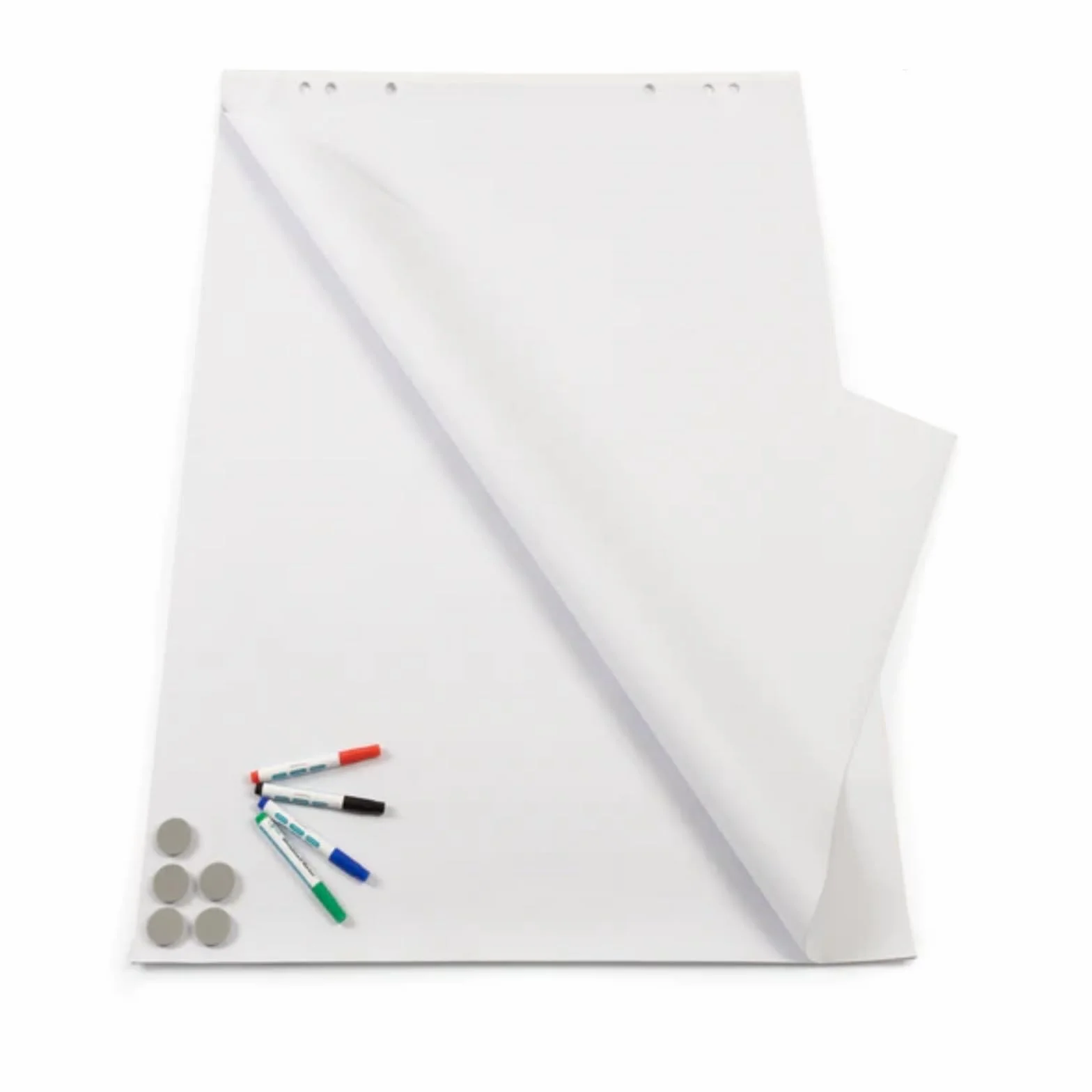 KARAT Ensemble d'accessoires pour chevalet de présentation - 20 Feuilles de Papier Vierge Fin Blanc 98 x 68 cm, 80 g/m², 4 marqueurs, 5 aimants
