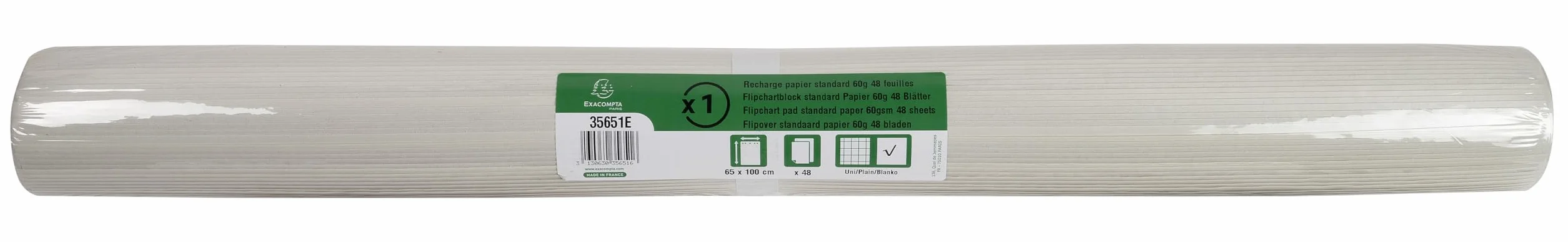 Exacompta Réf. 35651E Papier pour tableaux de conférence 60 g/m2 48 feuilles 65 x 100 cm PEFC