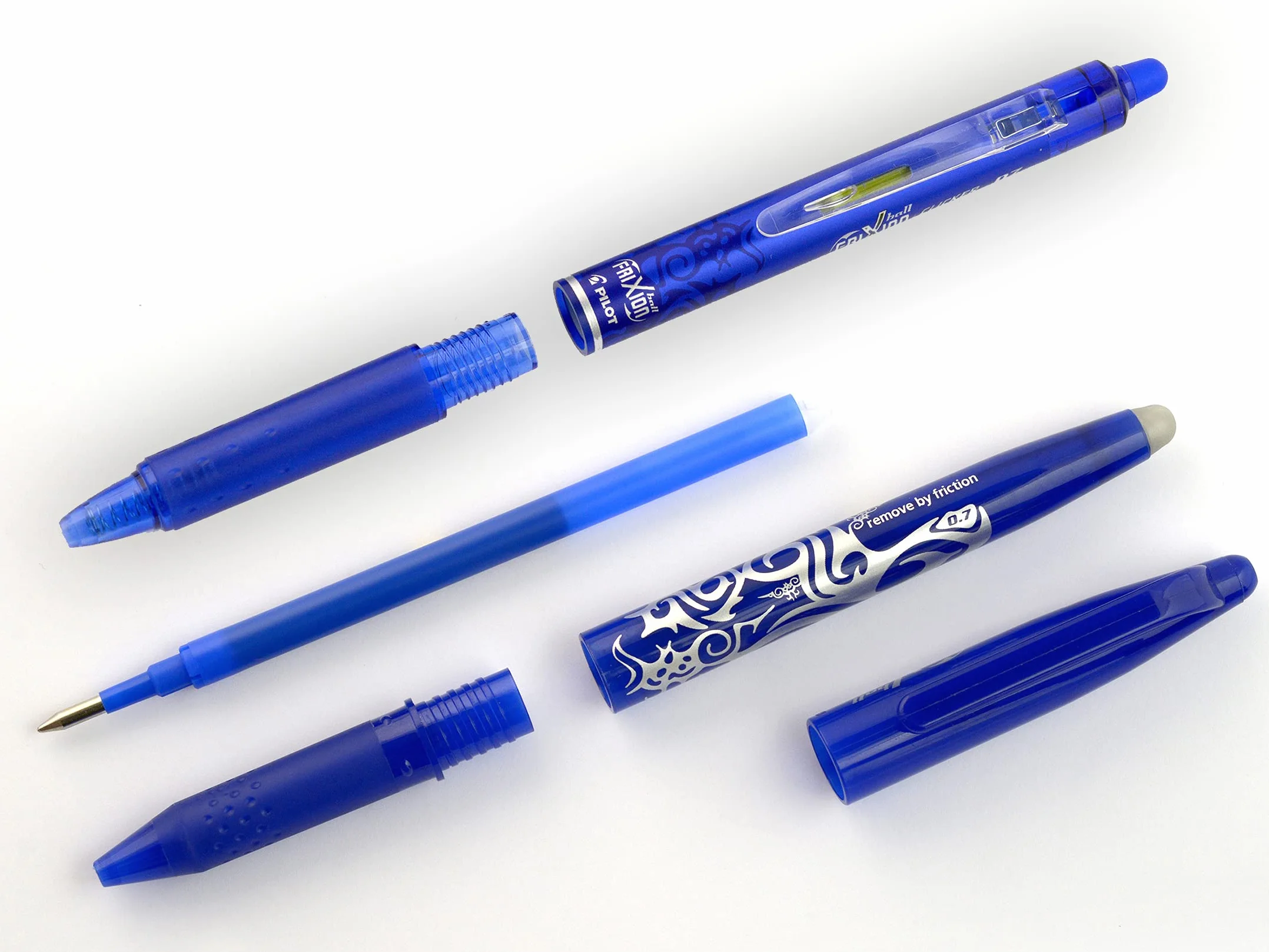 PILOT FriXion Recharges Stylo Effaçable 2 Etuis de 6 Bleu Pointe Moyenne Compatibles FriXion Ball Clicker