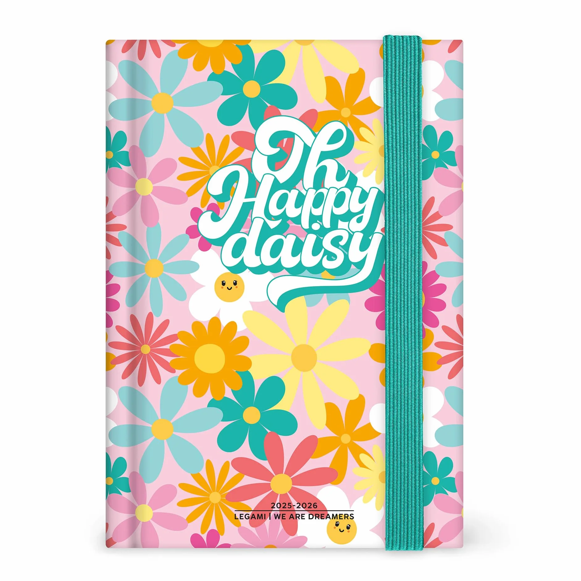 Legami Agenda journalier photographique 2025-2026 Daisy 16 mois 9,5 x 13,5 cm fermeture élastique papier FSC
