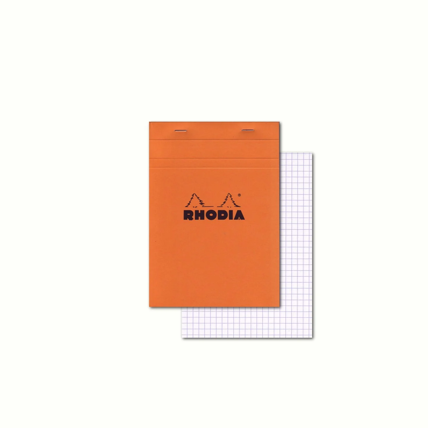 Rhodia Bloc-Notes Agrafé N°16 Orange A5 14,8 x 21 cm Petits Carreaux 80 Feuillets Papier Clairefontaine 80 g/m²