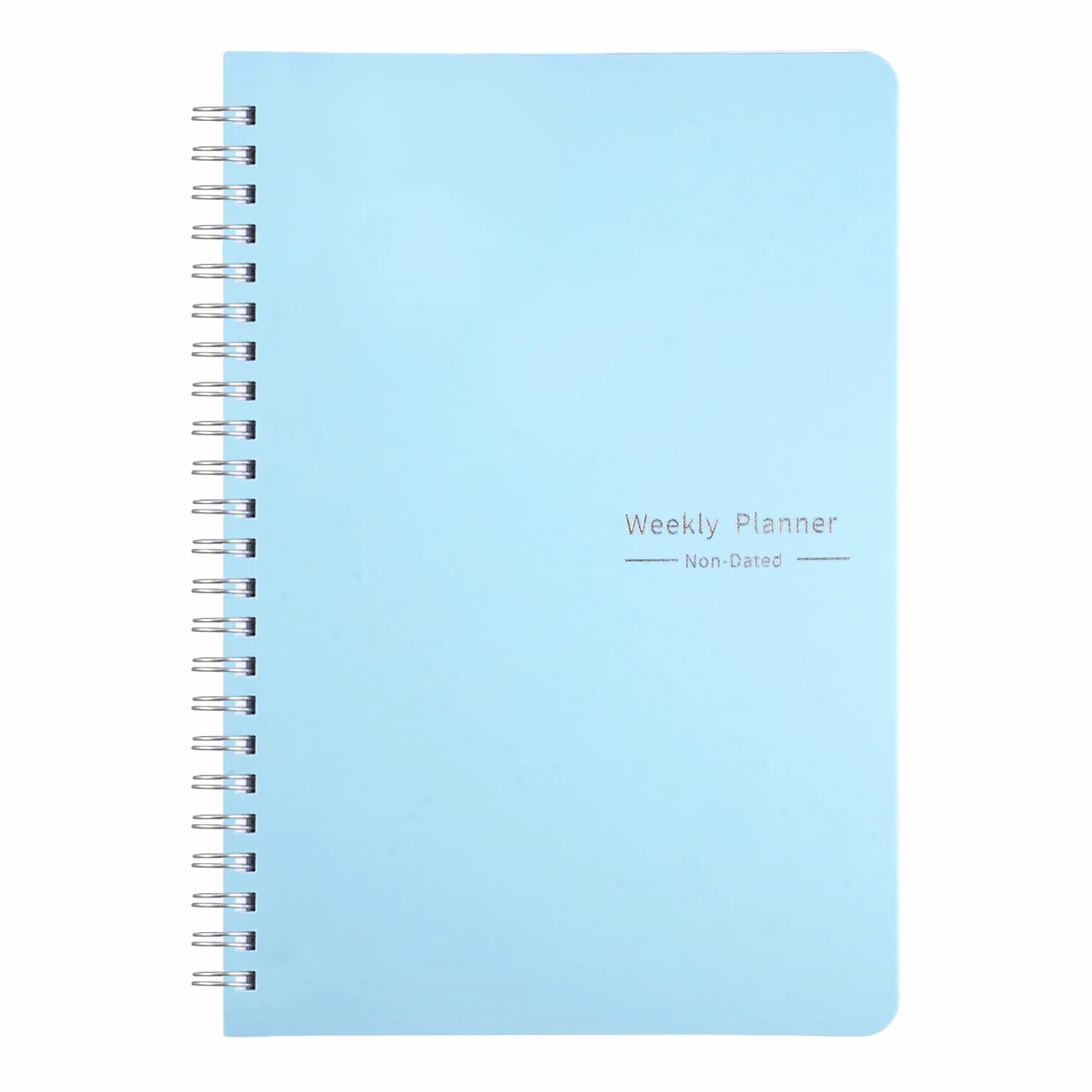 Agenda Hebdomadaire Non Daté 20,8x14,2 cm Semainier 2026 Spirale A5 Weekly Planner Couverture Imperméable Papier 100g/m² Bleu