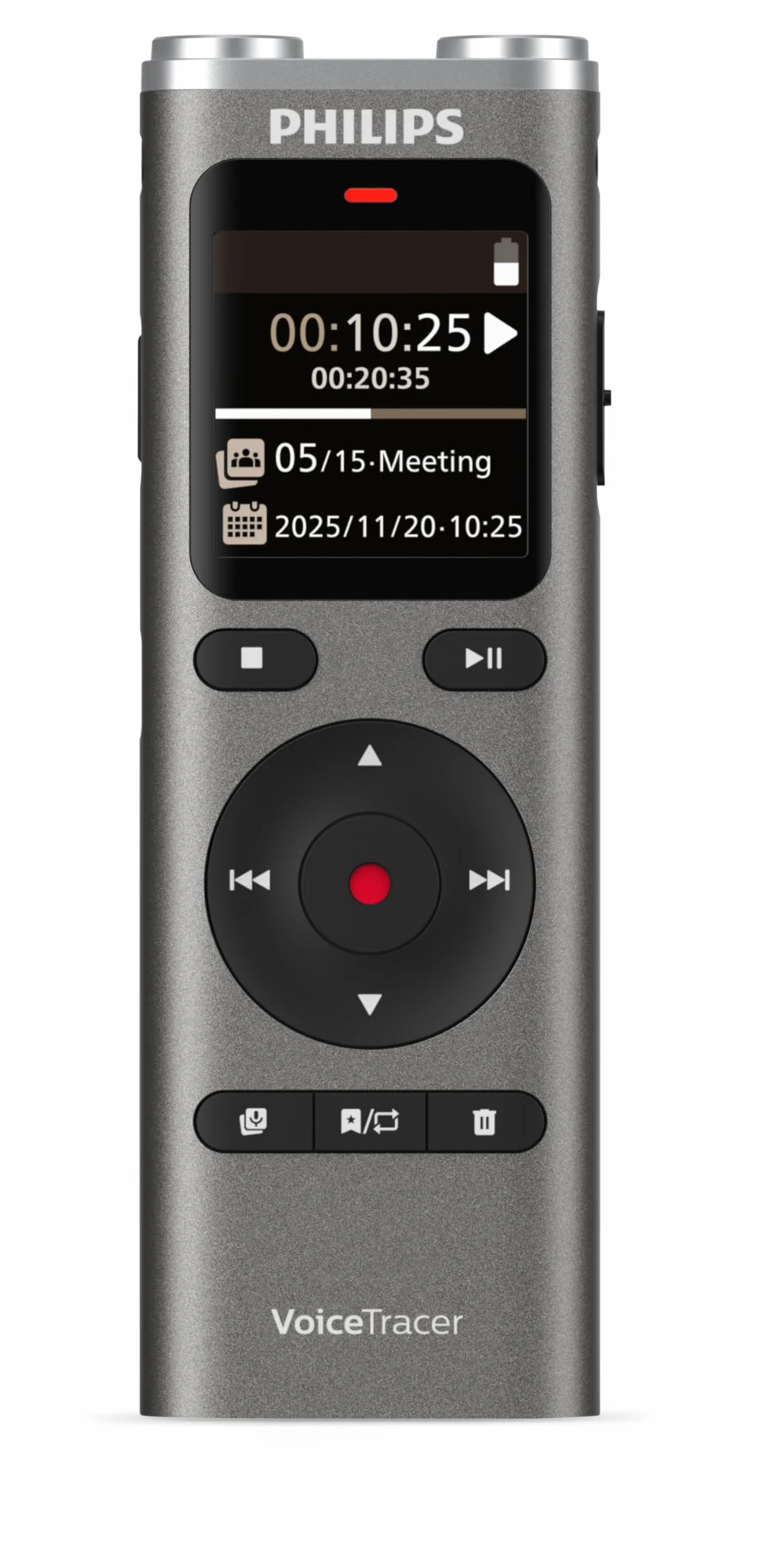 Philips DVT2075 VoiceTracer enregistreur audio MP3 PCM microphones stéréo