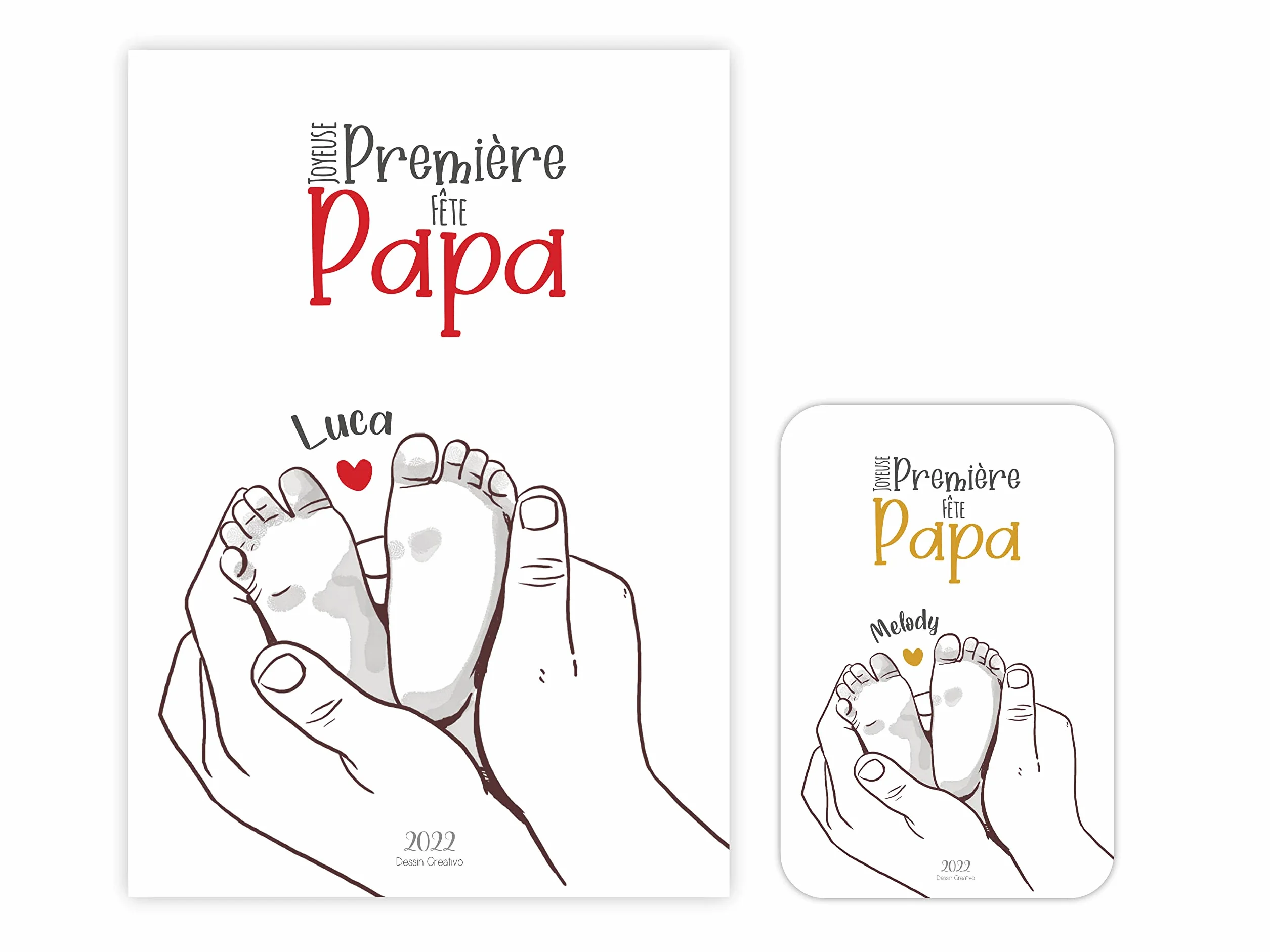 Affiche Joyeuse 1ère Fête Papa Personnalisée Carte Cadeau Fête des Pères Original