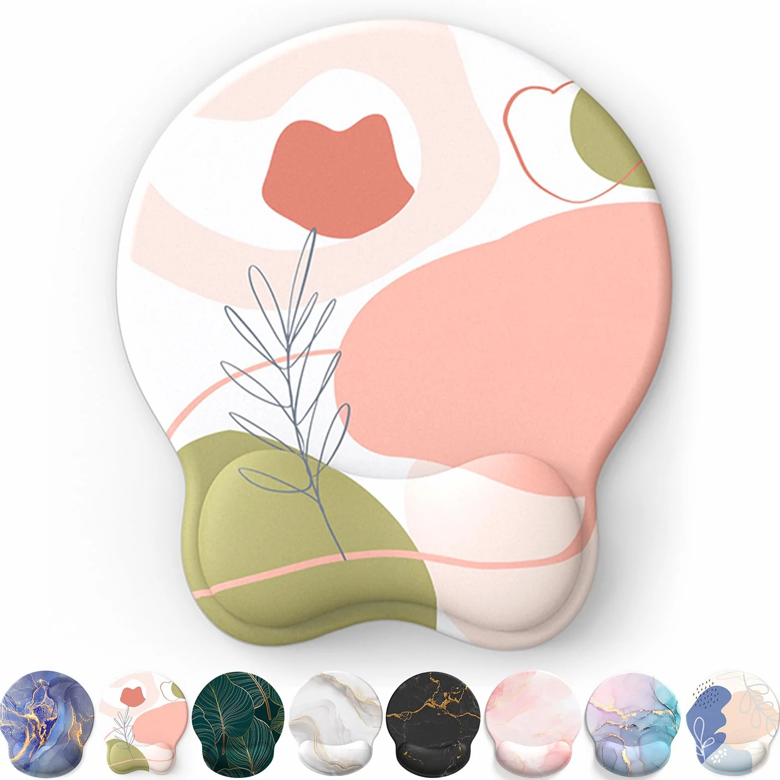 Tapis de Souris Ergonomique en Gel avec Repose-Poignet, Base PU Antidérapant pour Gamer (Rose)