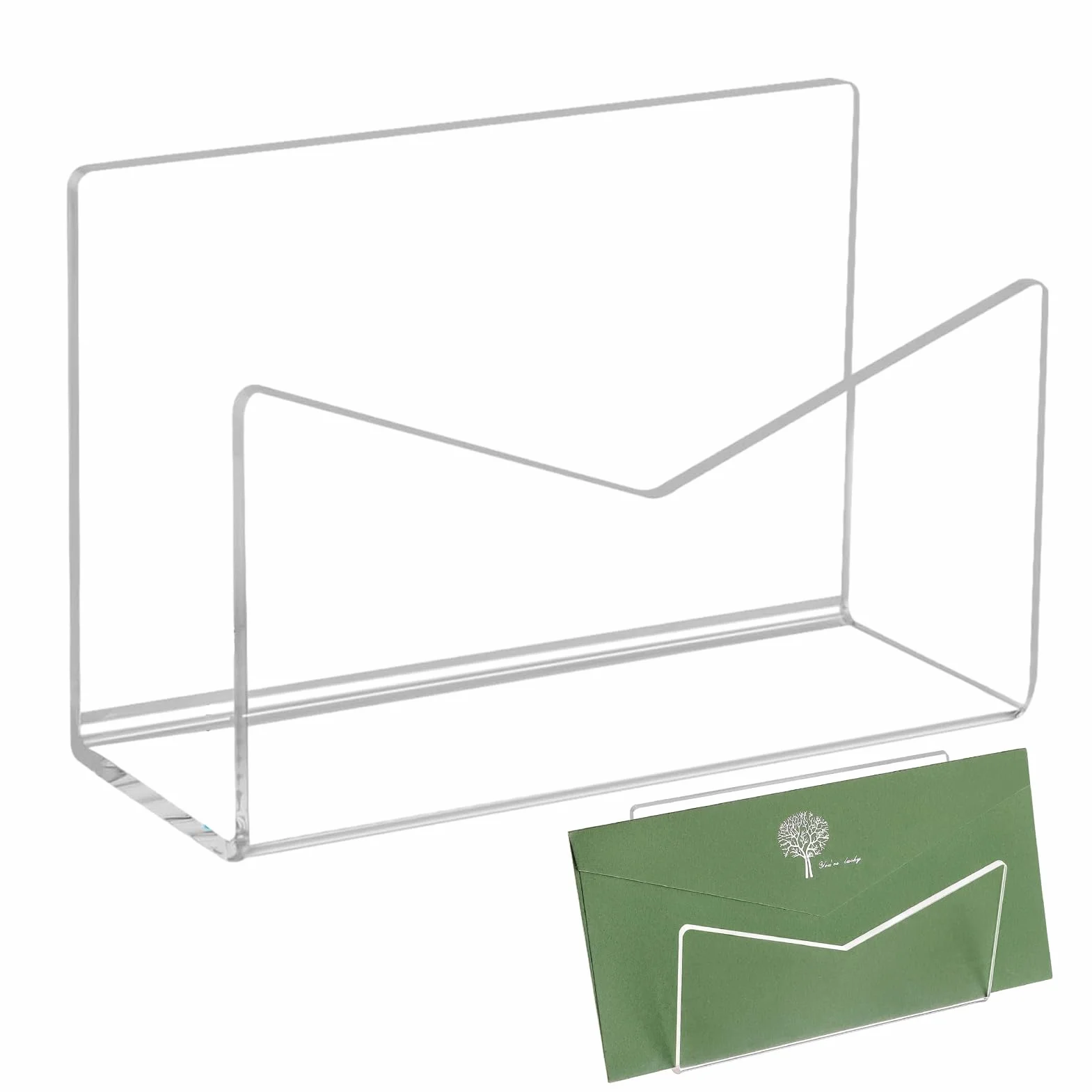 Organisateur de courrier acrylique portatif pour comptoir bureau école maison