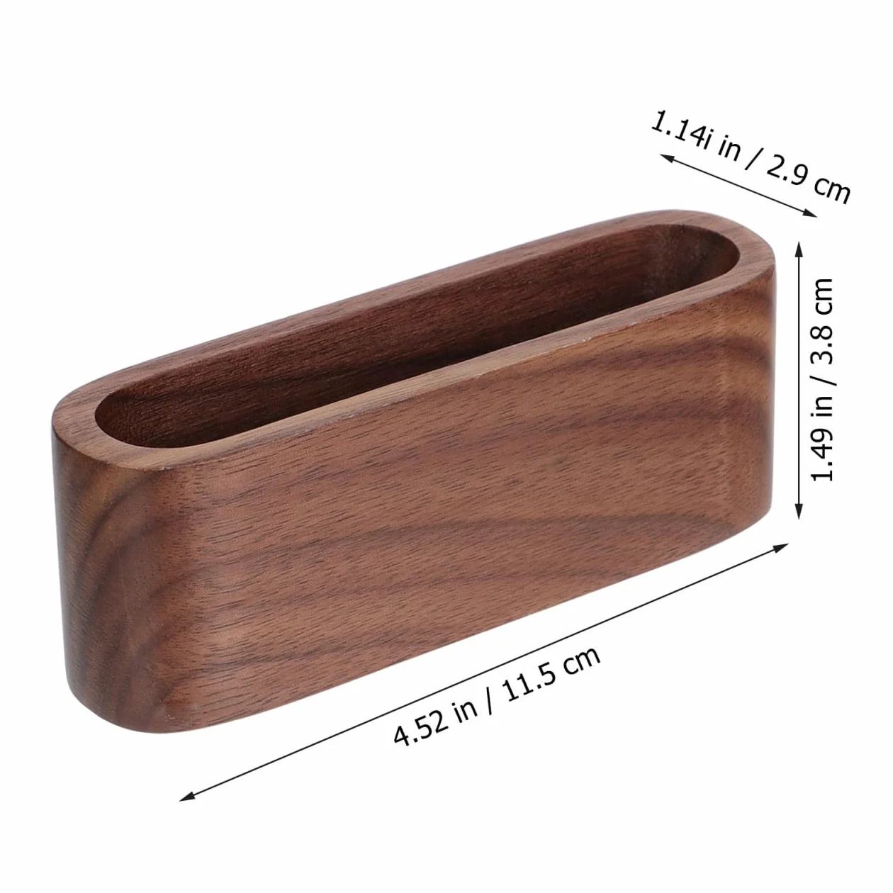 Veemoon Boîte à Fiches en Bois de Noyer pour Bureau, Rangement Cartes et Photos, Design Compact