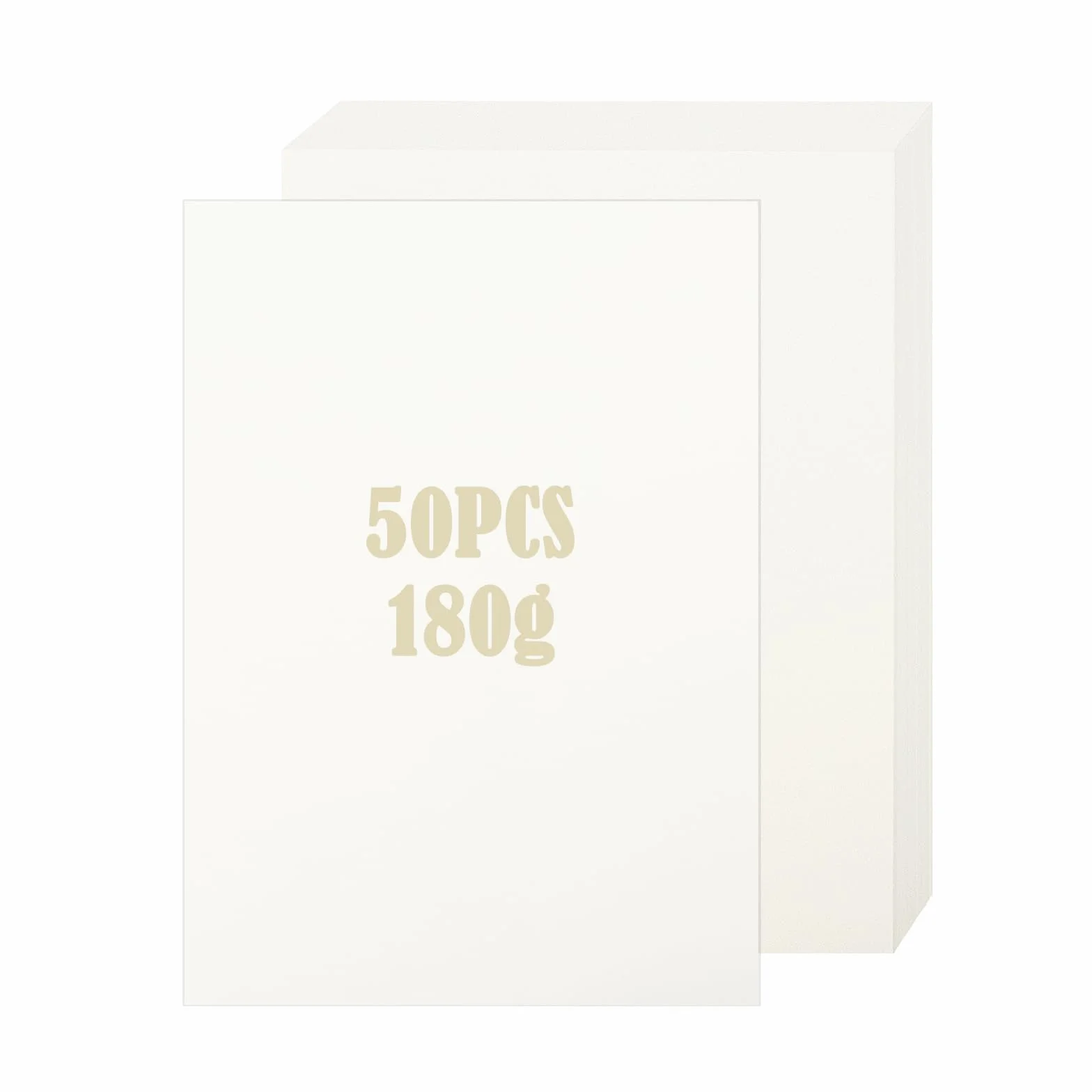 Papier cartonné A4 180 g/m² Beige Lot de 50 feuilles pour loisirs créatifs