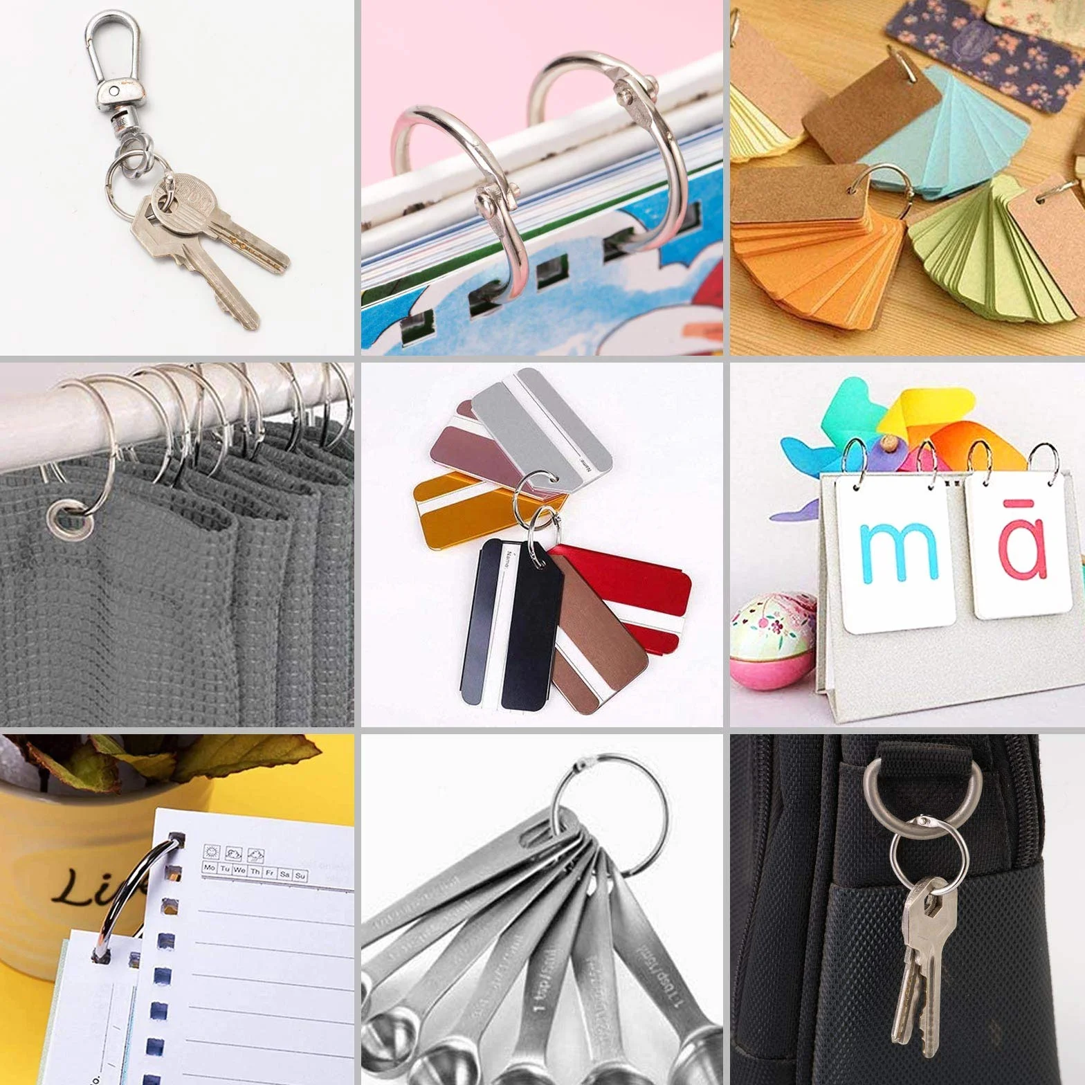 Anneaux de Reliure Métalliques 25mm 100 Pcs pour Livre Classeur Porte-clés