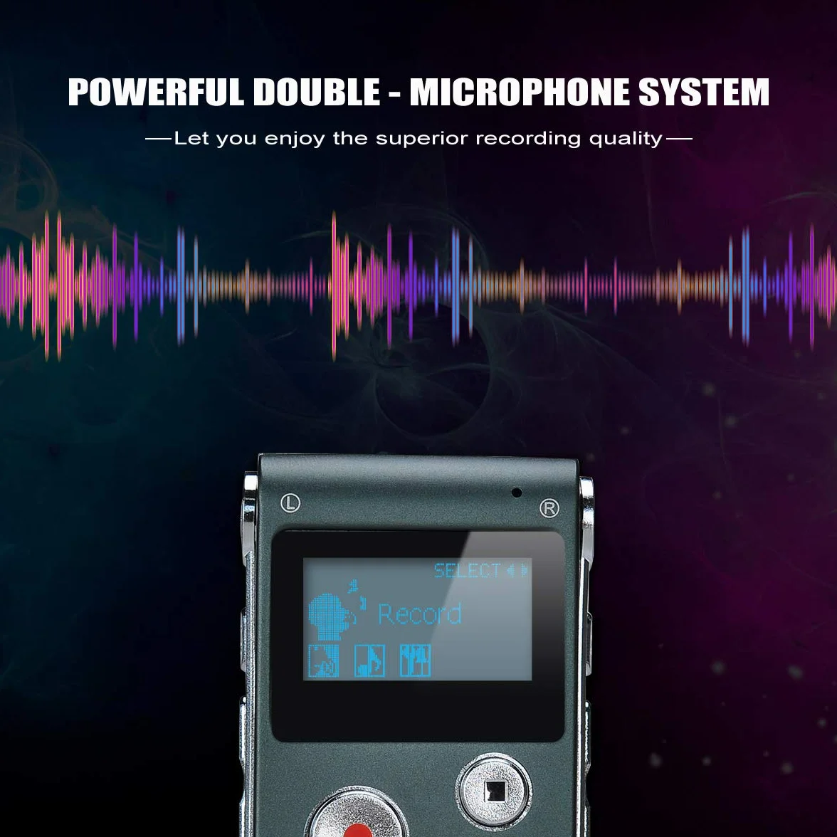 Dictaphone Enregistreur Numérique Portable 8GB Enregistreur Vocal Audio Lecteur MP3 LCD (Gray)