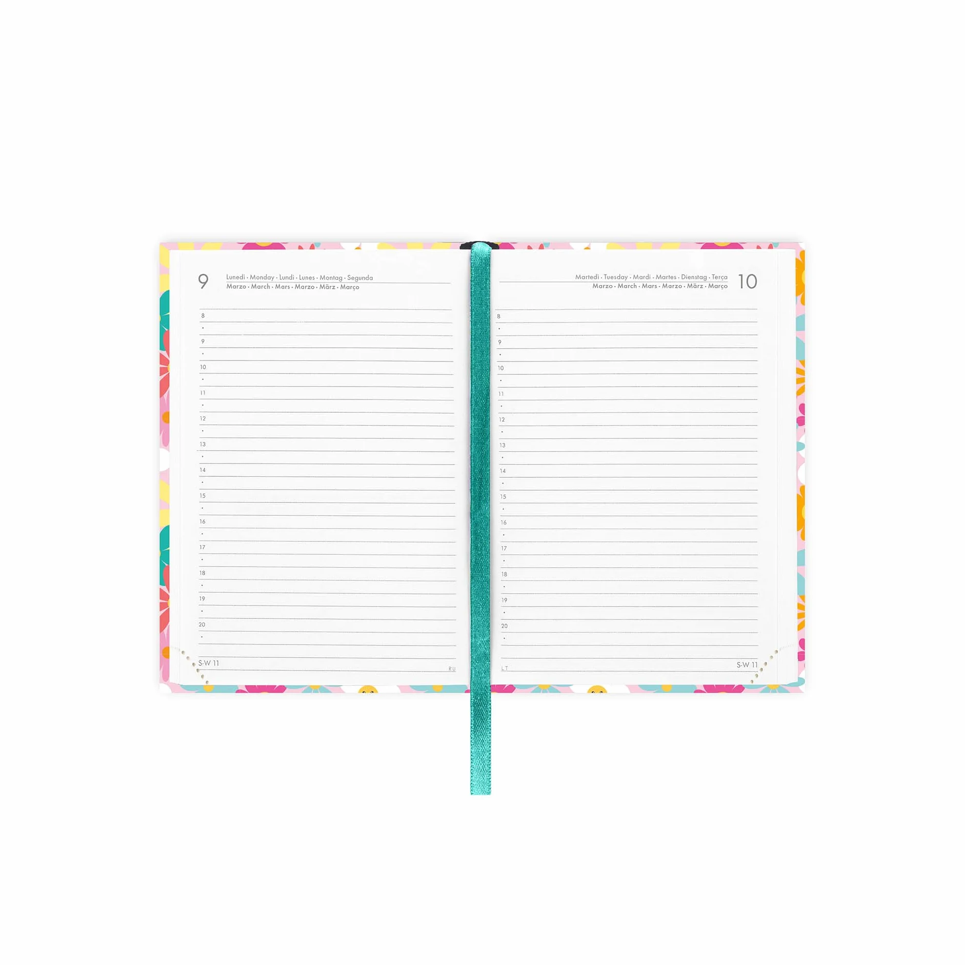 Legami Agenda journalier photographique 2025-2026 Daisy 16 mois 9,5 x 13,5 cm fermeture élastique papier FSC
