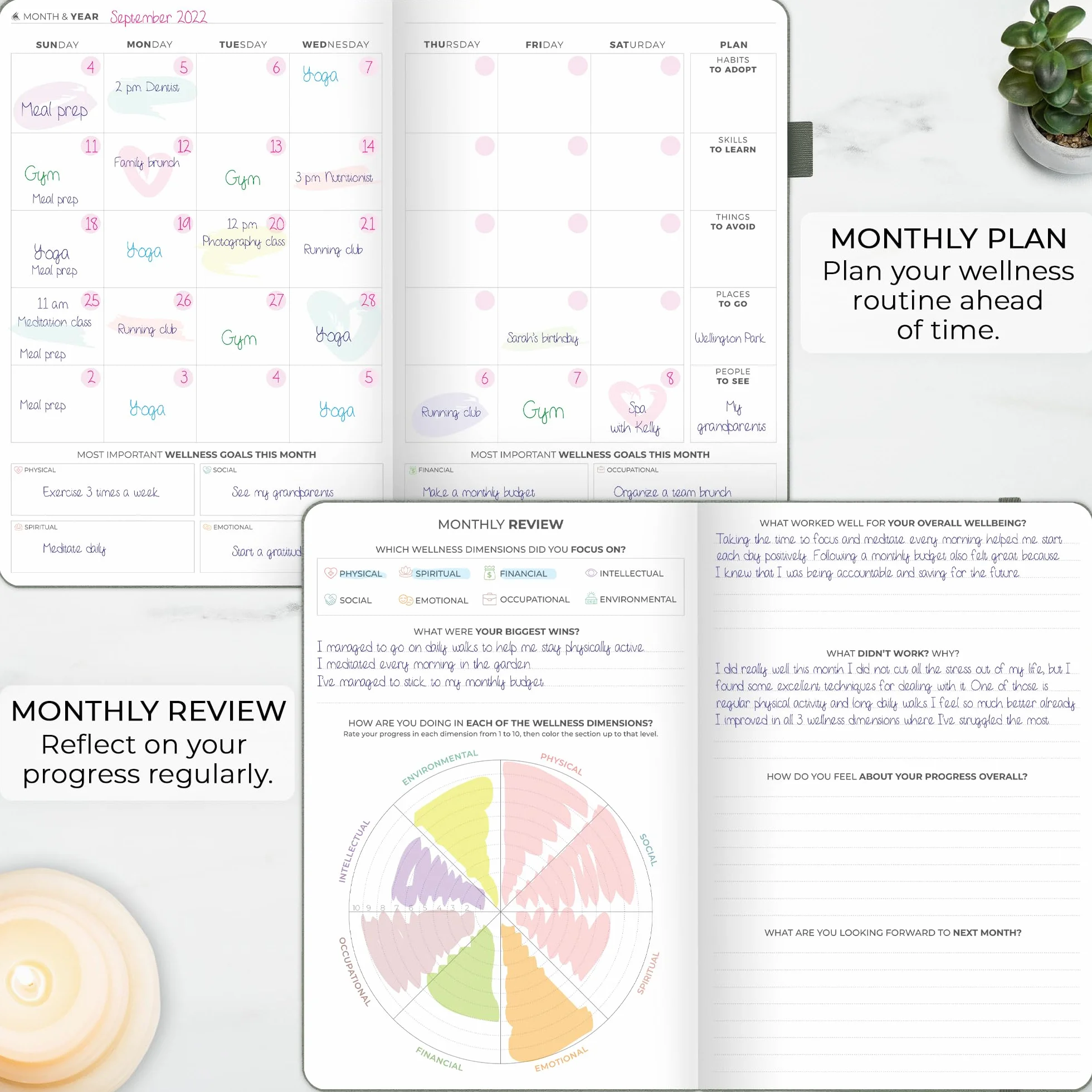 Clever Fox planificateur bien-être premium – Journal quotidien mode de vie saine suivi repas exercices