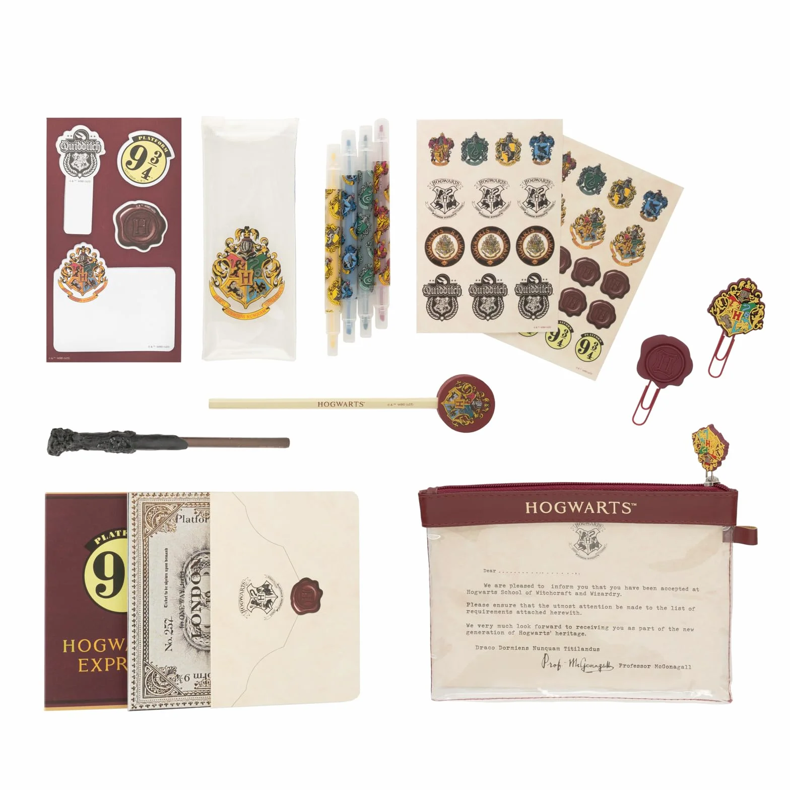 Grupo Erik Harry Potter Papeterie Set Stylo Bille Crayon Surligneurs Carnets A6 Stickers