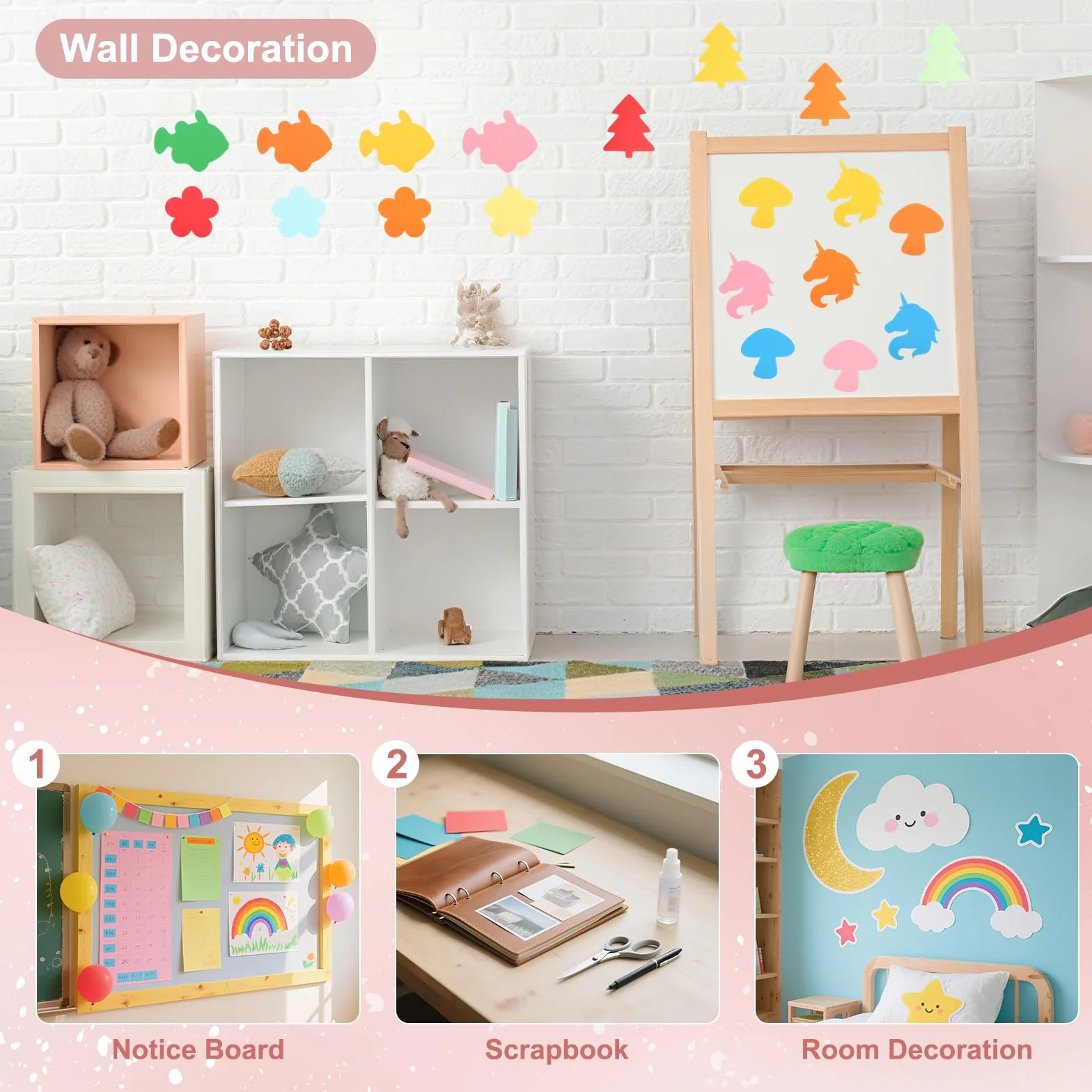 QUARKZMAN 108 Pcs Découpes de Mains en Papier Colorées pour Tableau d'Affichage Printanier, Forme de Mains Prédécoupées avec Colle