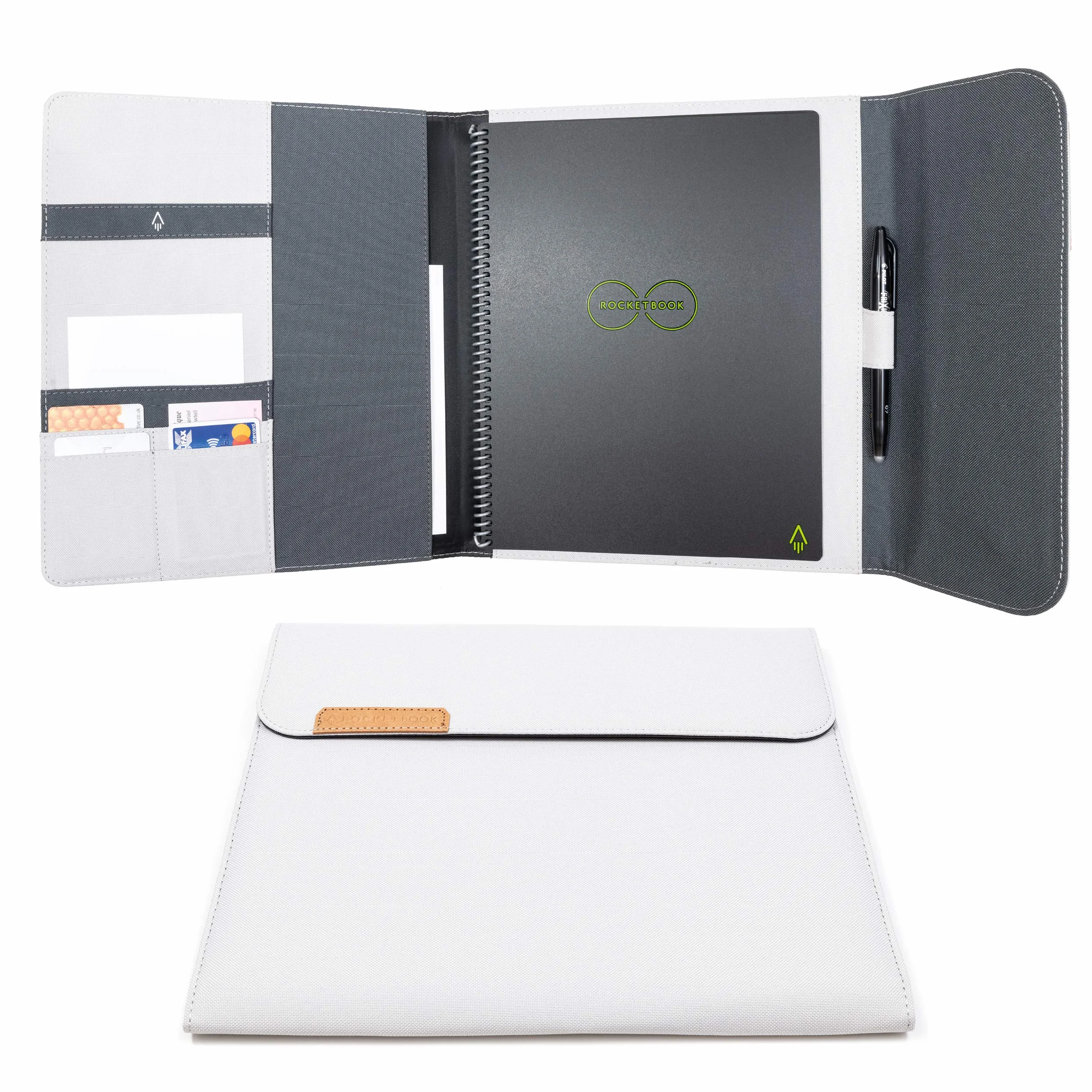 Rocketbook Capsule 2.0 Folio Cover pour Core, Panda et Fusion, Gris Format Lettre A4 21 x 29,7 cm