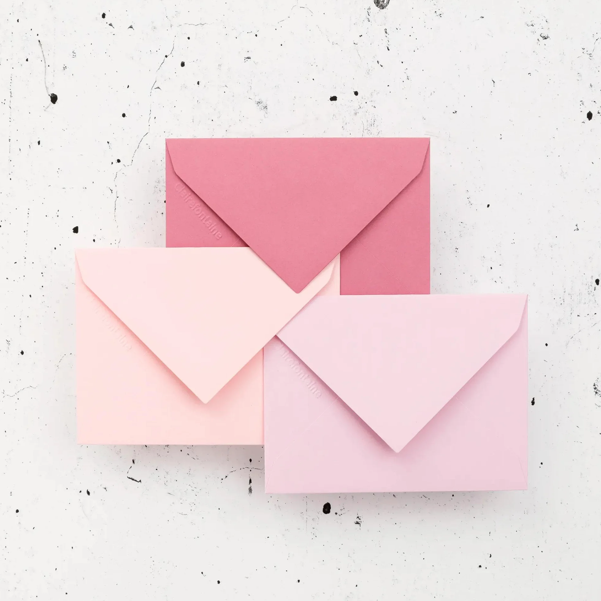 Clairefontaine 5530C Enveloppes Mini Format 7,5x10cm Rose Dragée 120g/m² Fermeture gommée Papier Lisse
