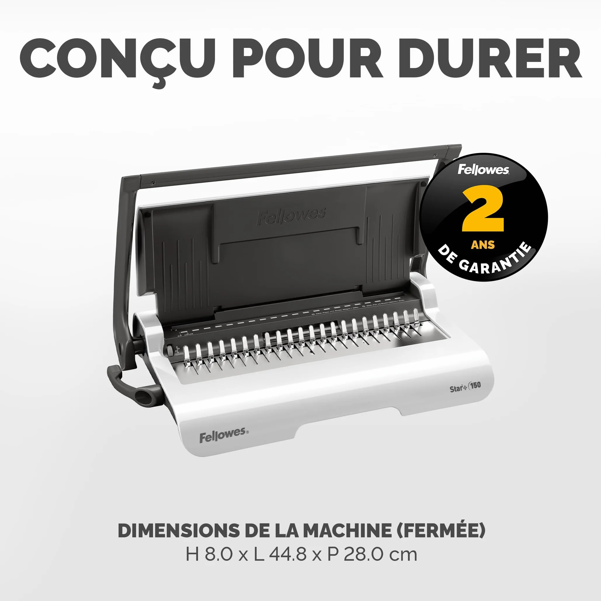 Fellowes Star+ Machine à relier A4 15 feuilles 150 feuilles anneaux plastique