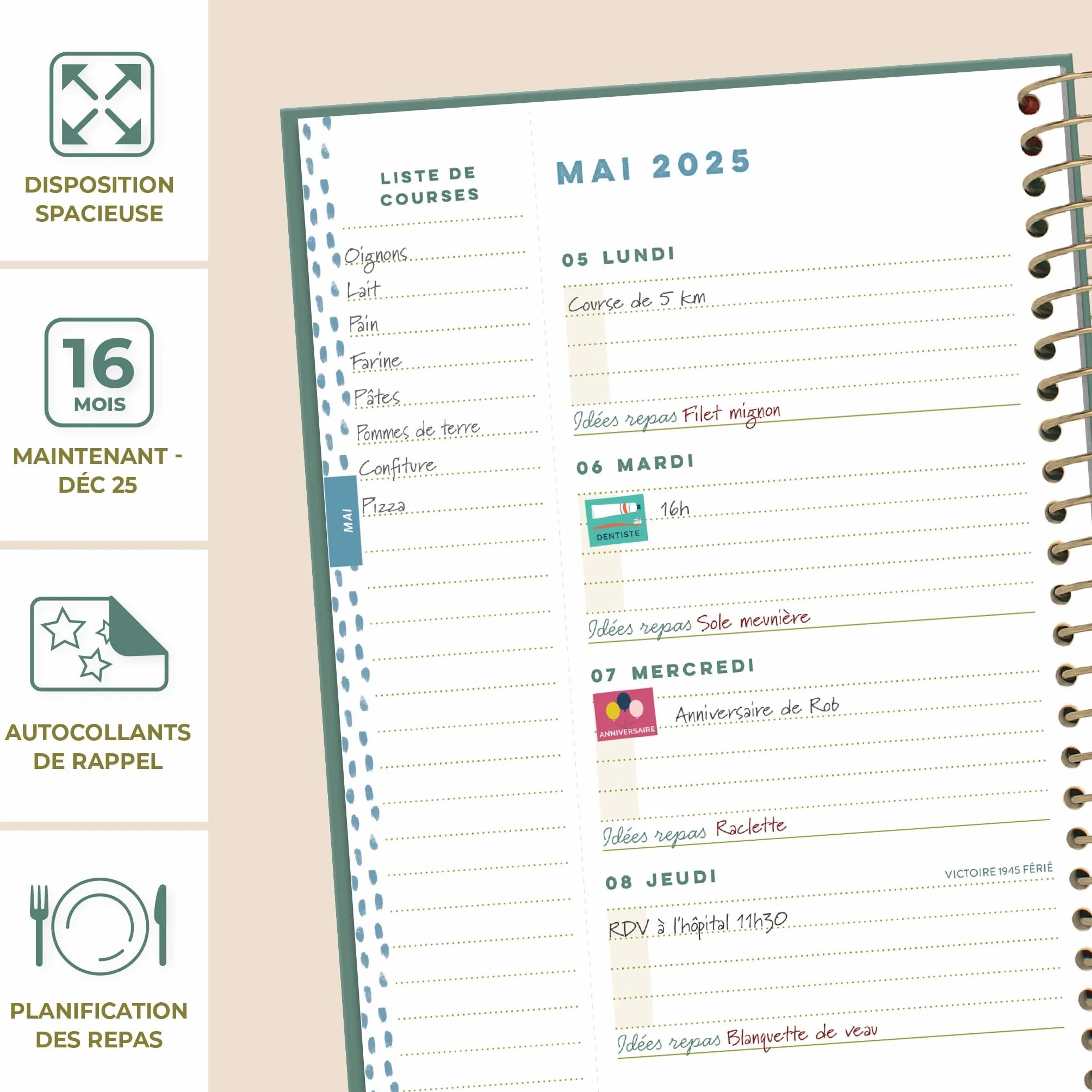 Boxclever Press Mon Agenda au Quotidien 2025 Semainier Weekly Planner Spirale