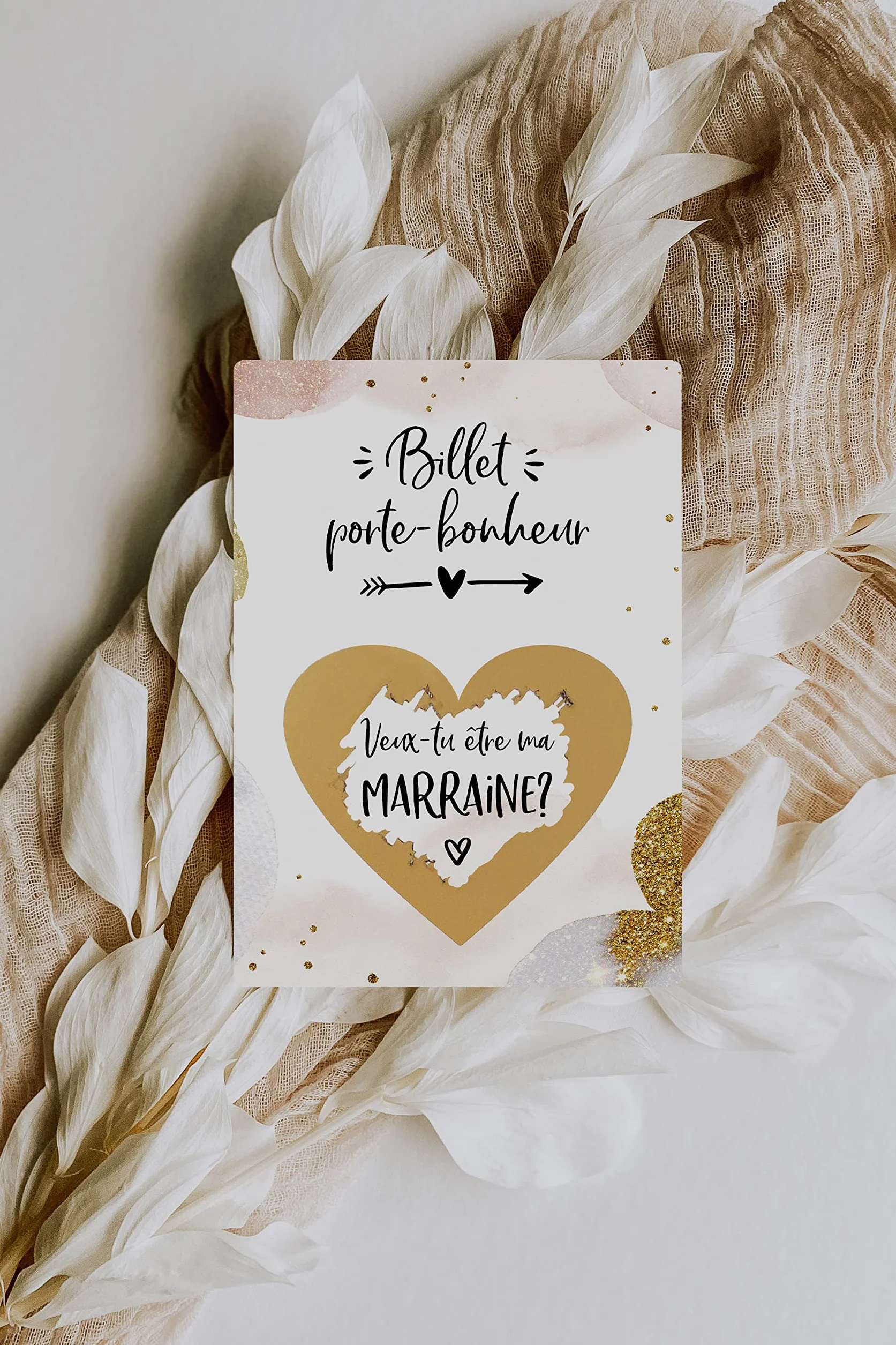 Carte à gratter Marraine demande avec enveloppe