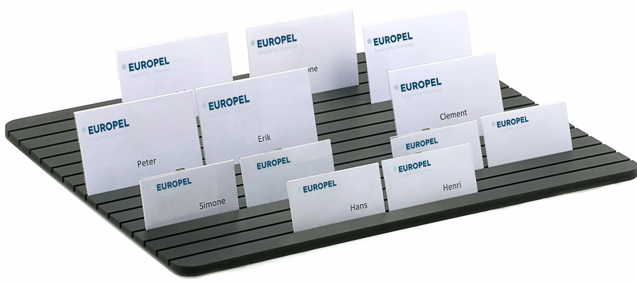 EEUROPEL Plateau Distribution 15 Compartiments PVC Mousse Noir 60 Étiquettes 95x60mm 290x390x8mm