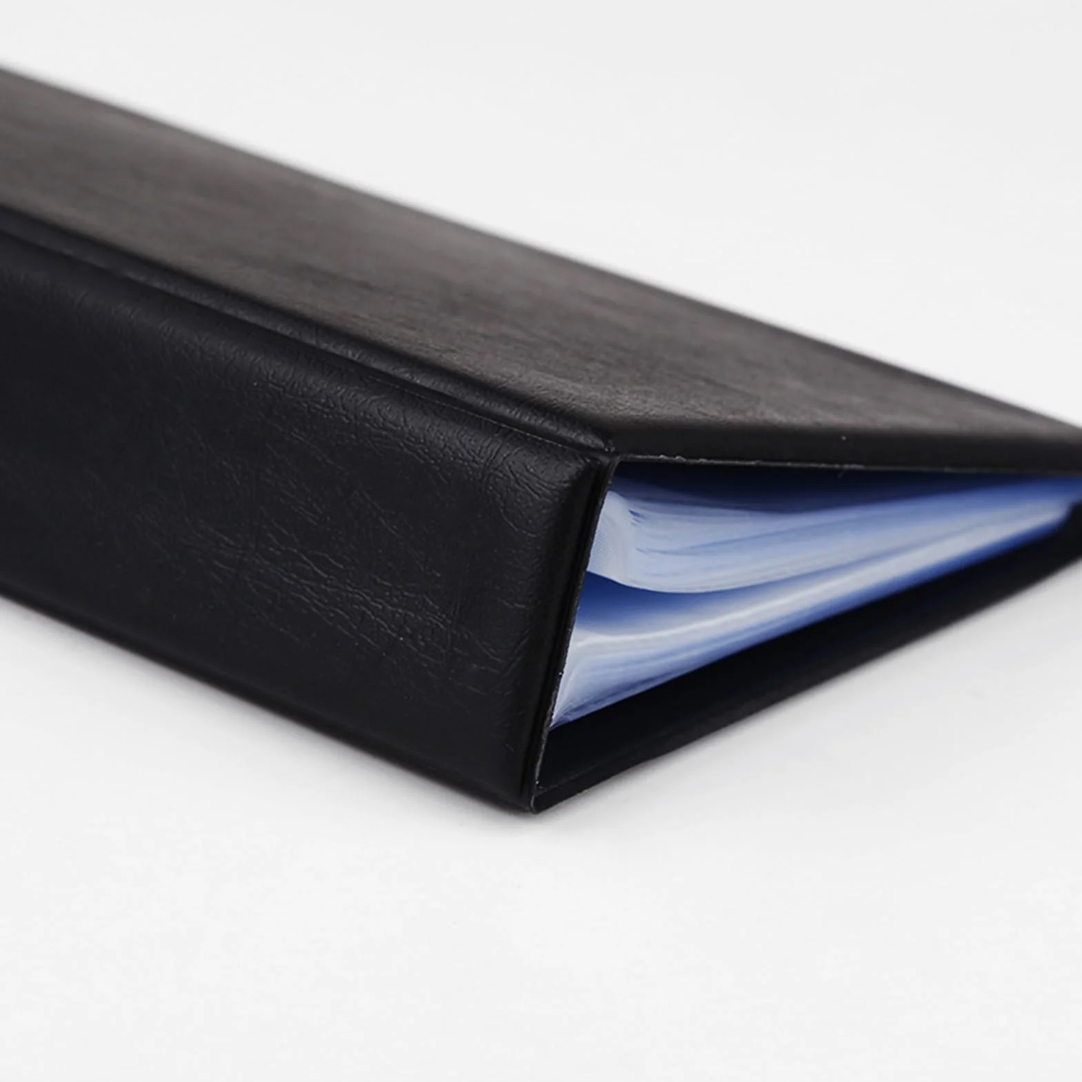 Porte Cartes de Visite pour 60 Cartes, Rangement Polyvalent avec Intérieur Transparent, Bureau (Noir)