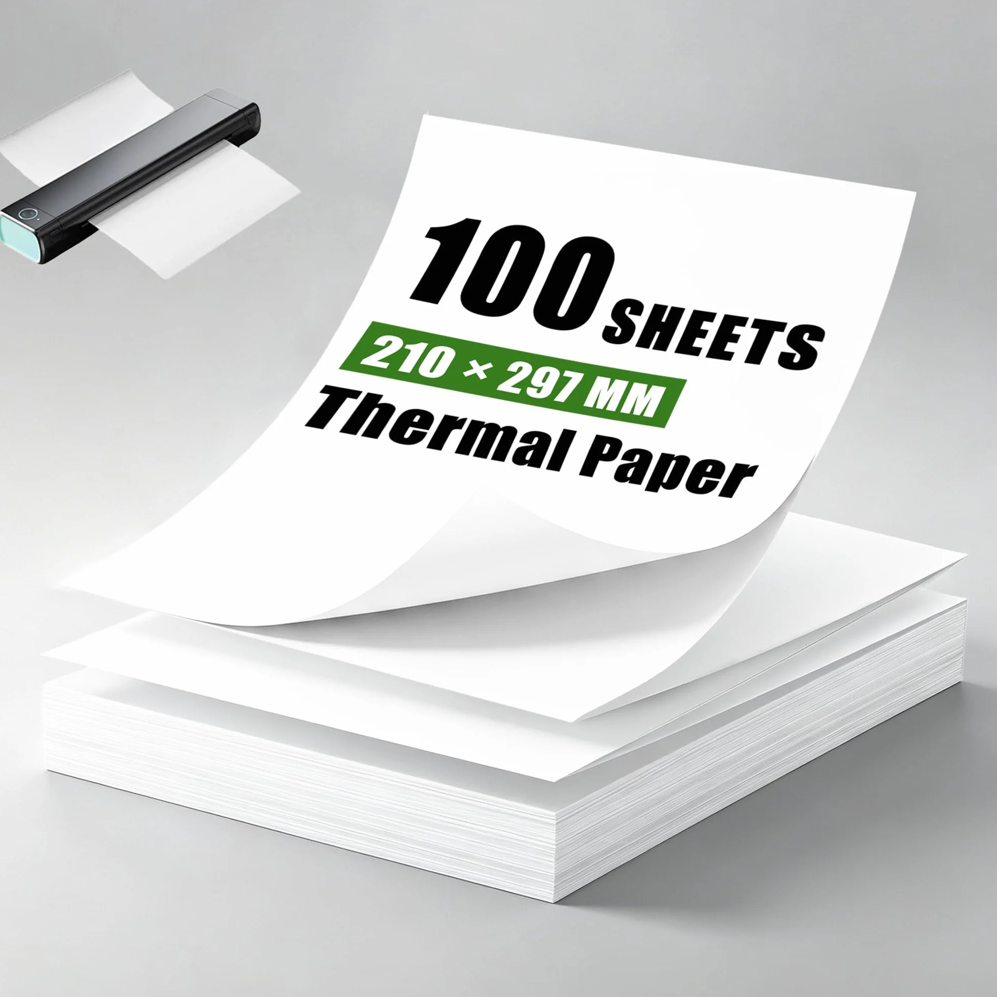 Papier Thermique A4 100 Feuilles, Séchage Rapide, Pliable pour Documents, Web, Photos