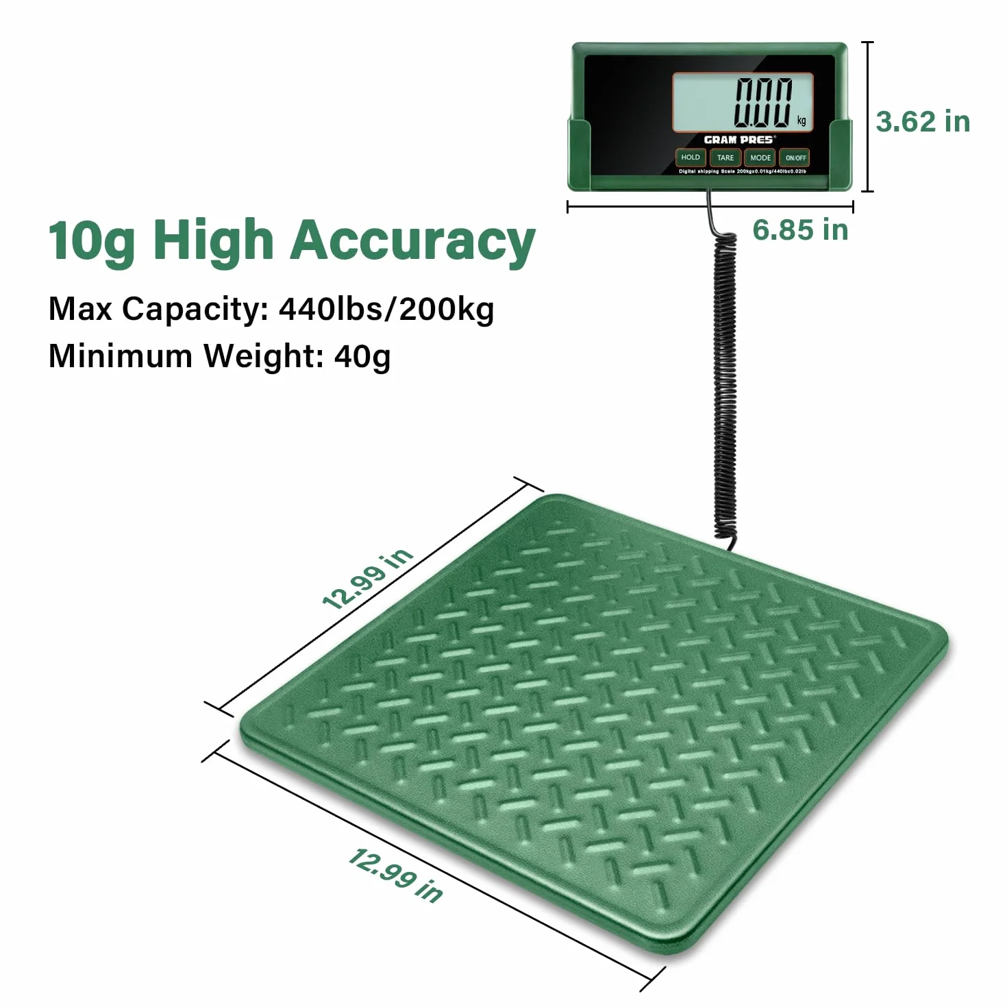Balance postale numérique GRAM PRES 10 g, plate-forme en alliage d'acier, fonction maintien et tare