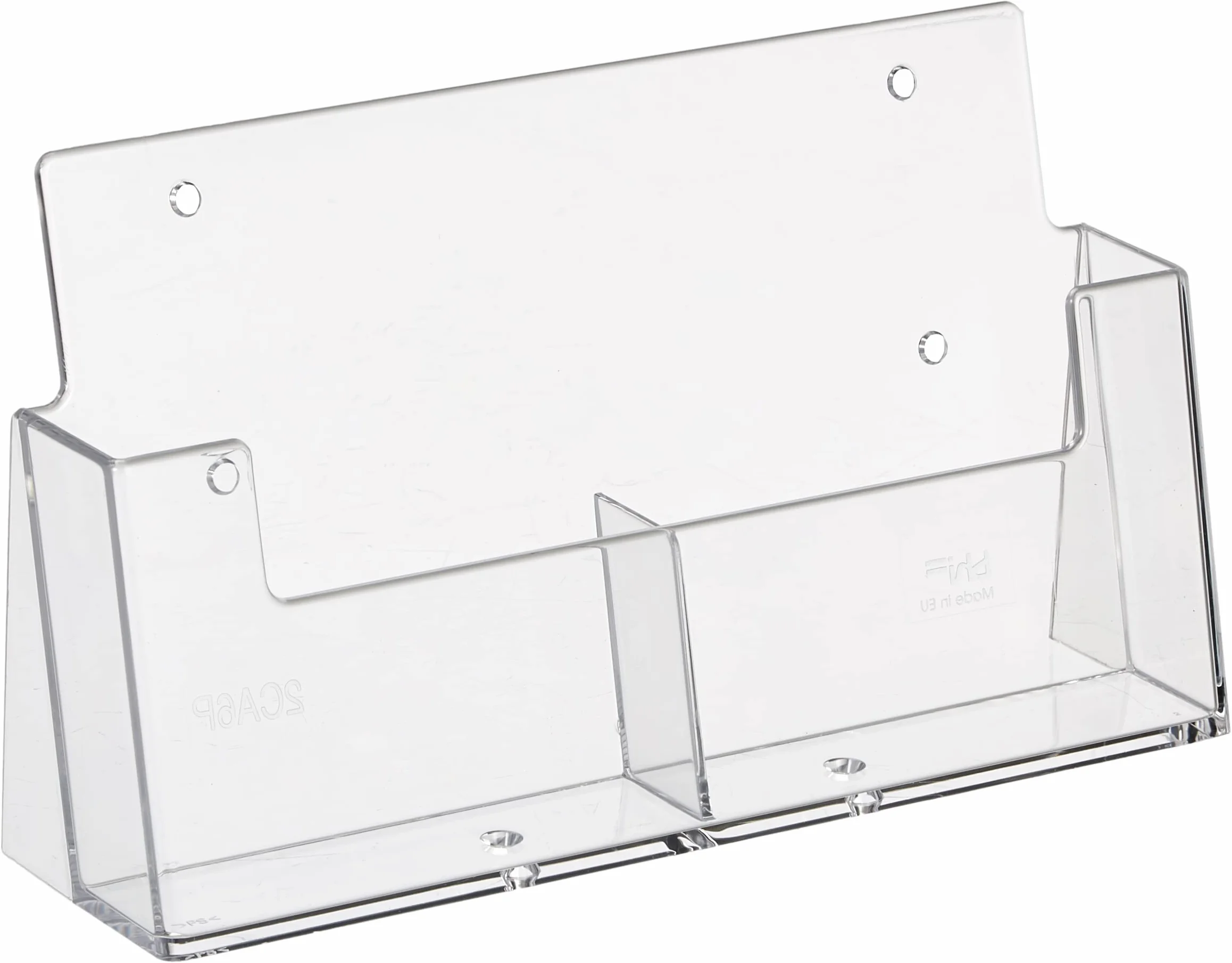 Taymar Porte-brochures 2 cases DIN A6 Présentoir de table pour flyers transparent