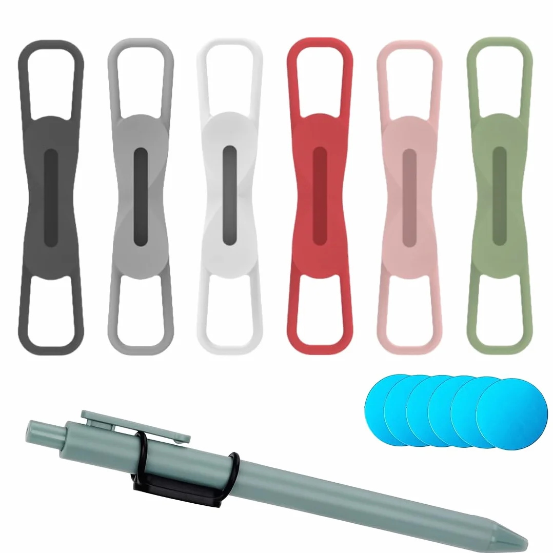Porte-crayons magnétiques en silicone multicolore Lot de 6, Porte-stylo portable pour bureau réfrigérateur tableau blanc